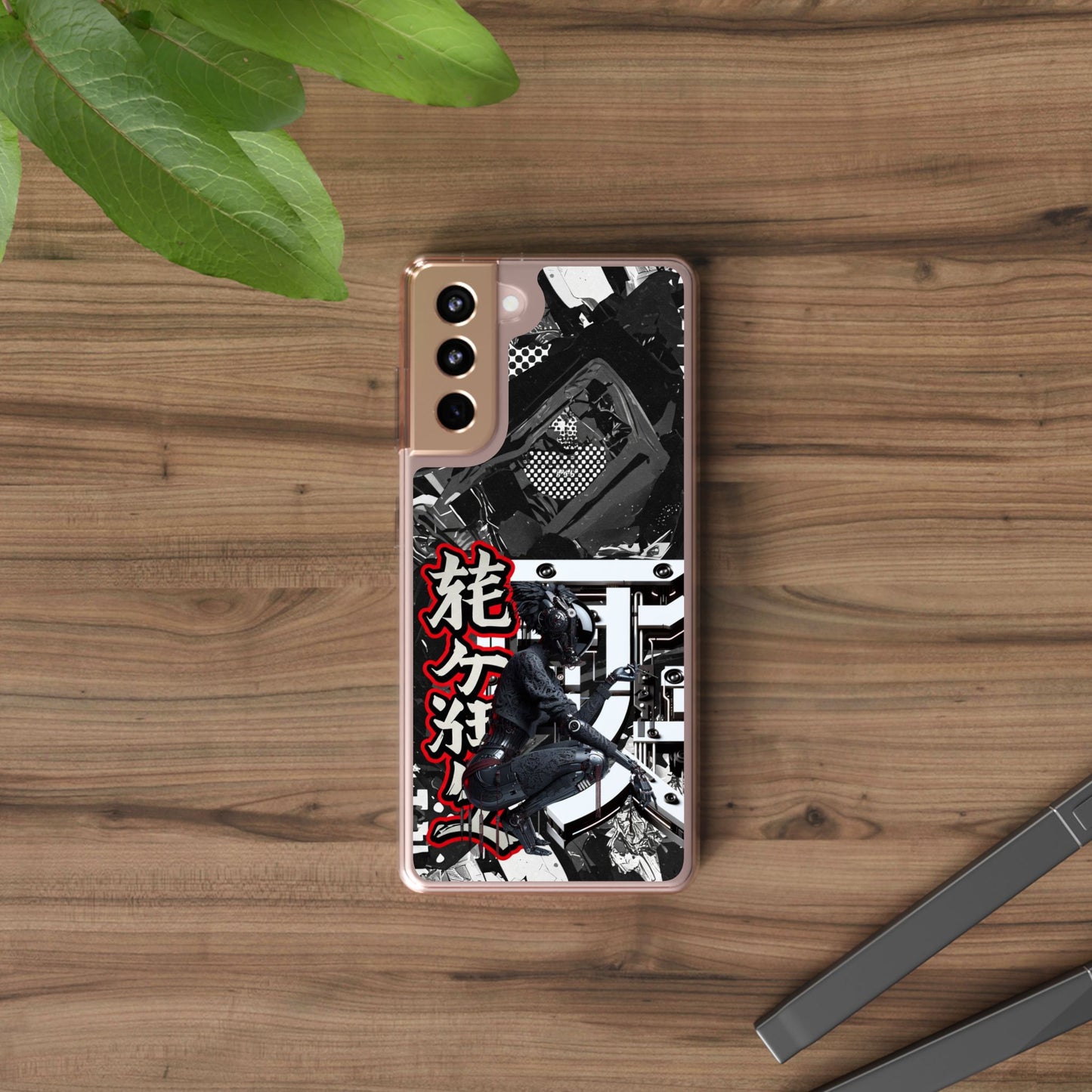 Clear Phone Case with Stylish Graphic Design for Tech Enthusiasts