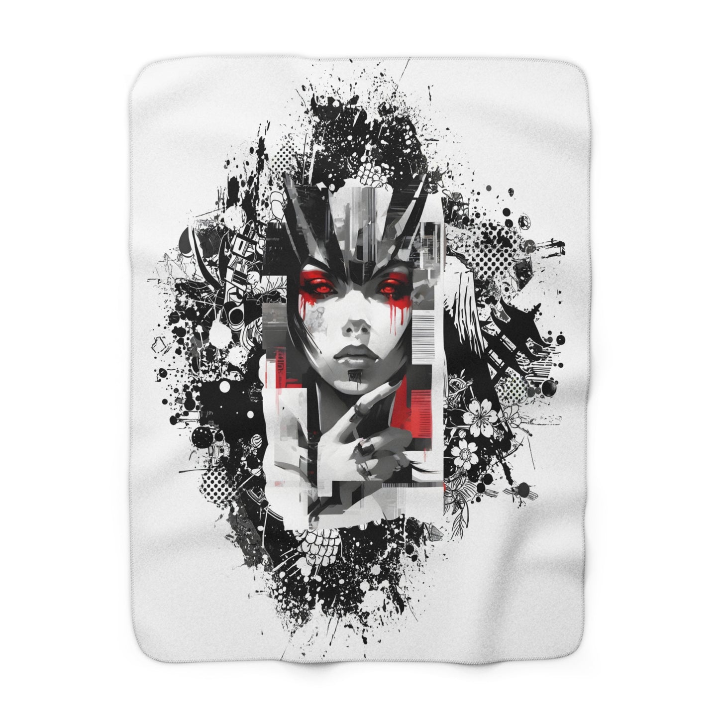 Cozy Sherpa Fleece Blanket - Artistic Modern Design for Comfort & Style