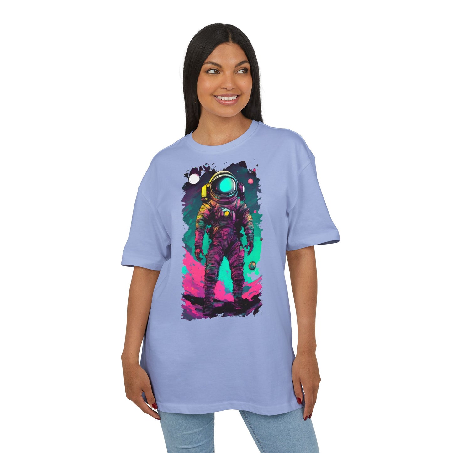 Cosmic Astronaut Tee, Unisex Oversize Tee, Space Graphic Shirt, Retro Astronaut T-Shirt, Gift for Space Lovers, Unique Graphic Tee