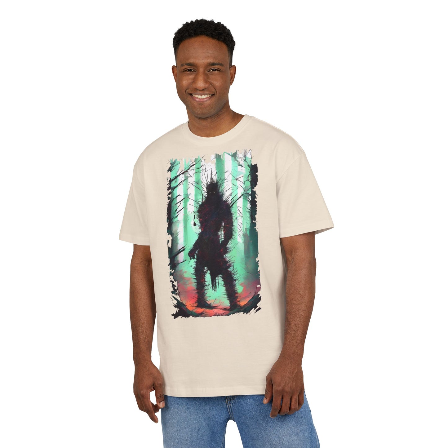 Unisex Oversized Graphic Tee with Forest Silhouette | Comfy Casual Wear, Gift for Nature Lovers, Ideal for Camping, Hiking, Everyday Style