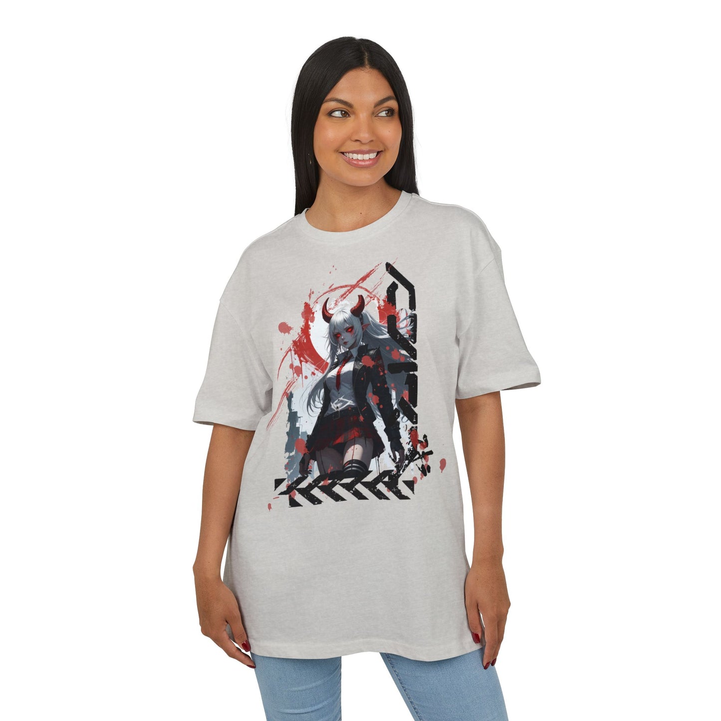Unique Graphic Loose Fit Tee, Oversized T-Shirt, Streetwear Style, Trendy Casual Wear, Gift for Anime Lovers, Art-Inspired Fashion