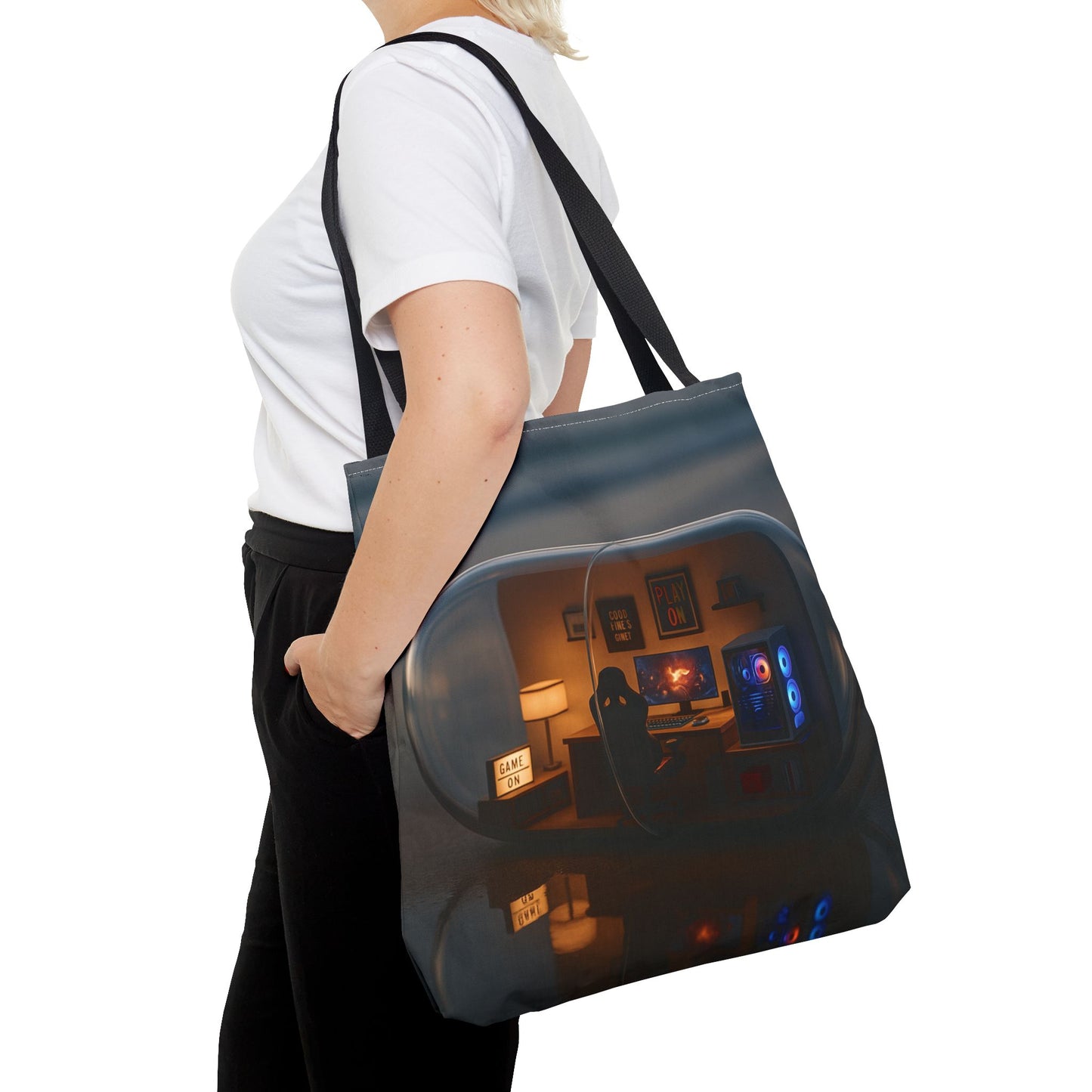 Cozy Gamer Tote Bag, Comfortable Carryall for Gamers, Geek Chic Bag, Fun Tote for Game Nights, Stylish Reusable Shopping Bag