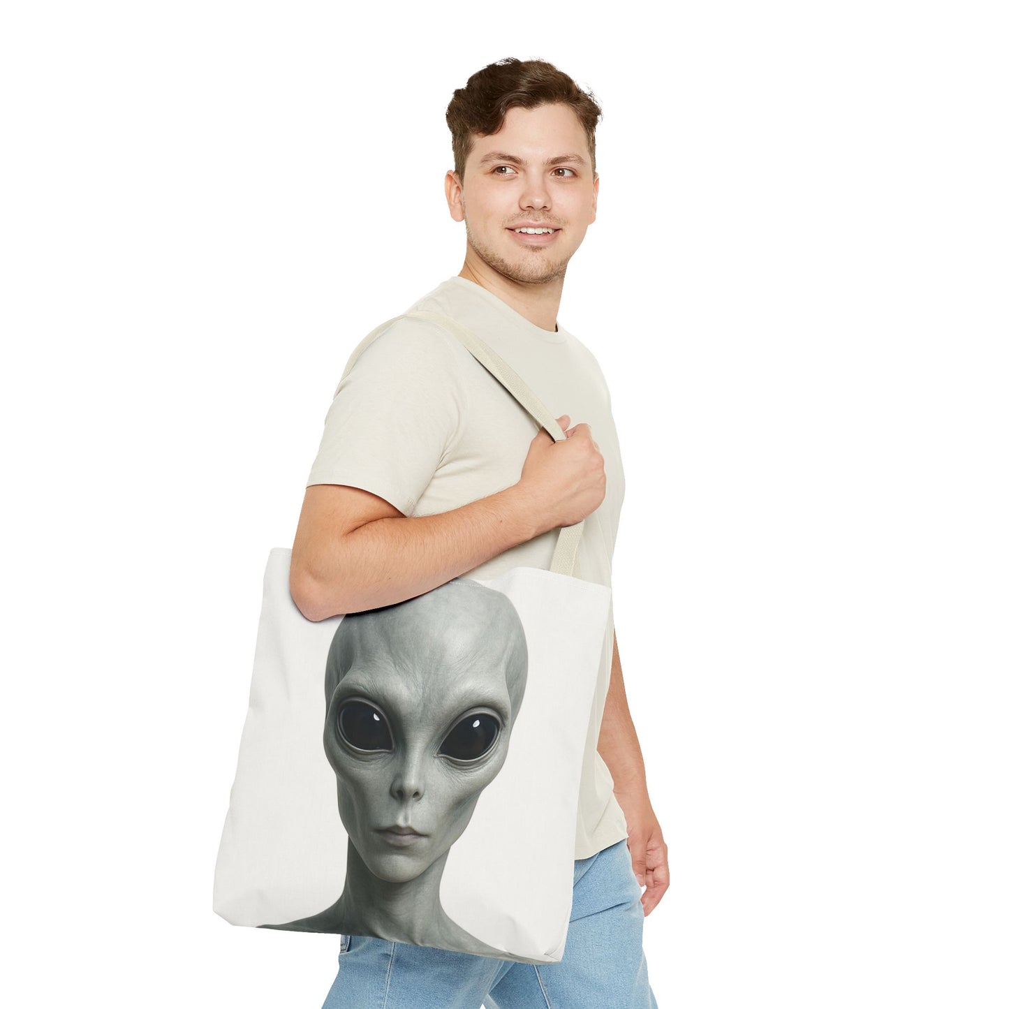 Alien Tote Bag | Intergalactic Style, Eco-Friendly Reusable Bag, Quirky Gift, Space Enthusiast Accessory, Unique Shopping Tote