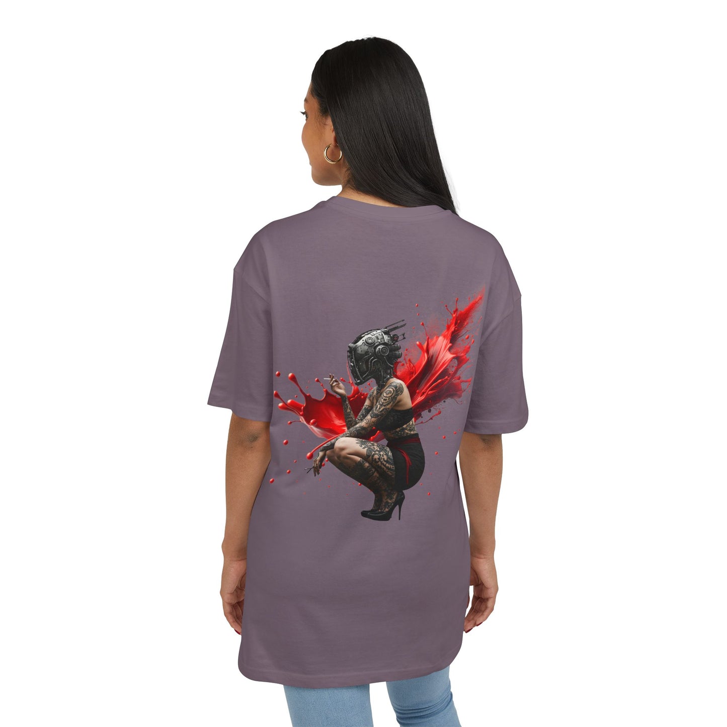 D'Stopian Oversized Unisex Tee - Edgy Graphic Art Tee for Urban Creatives