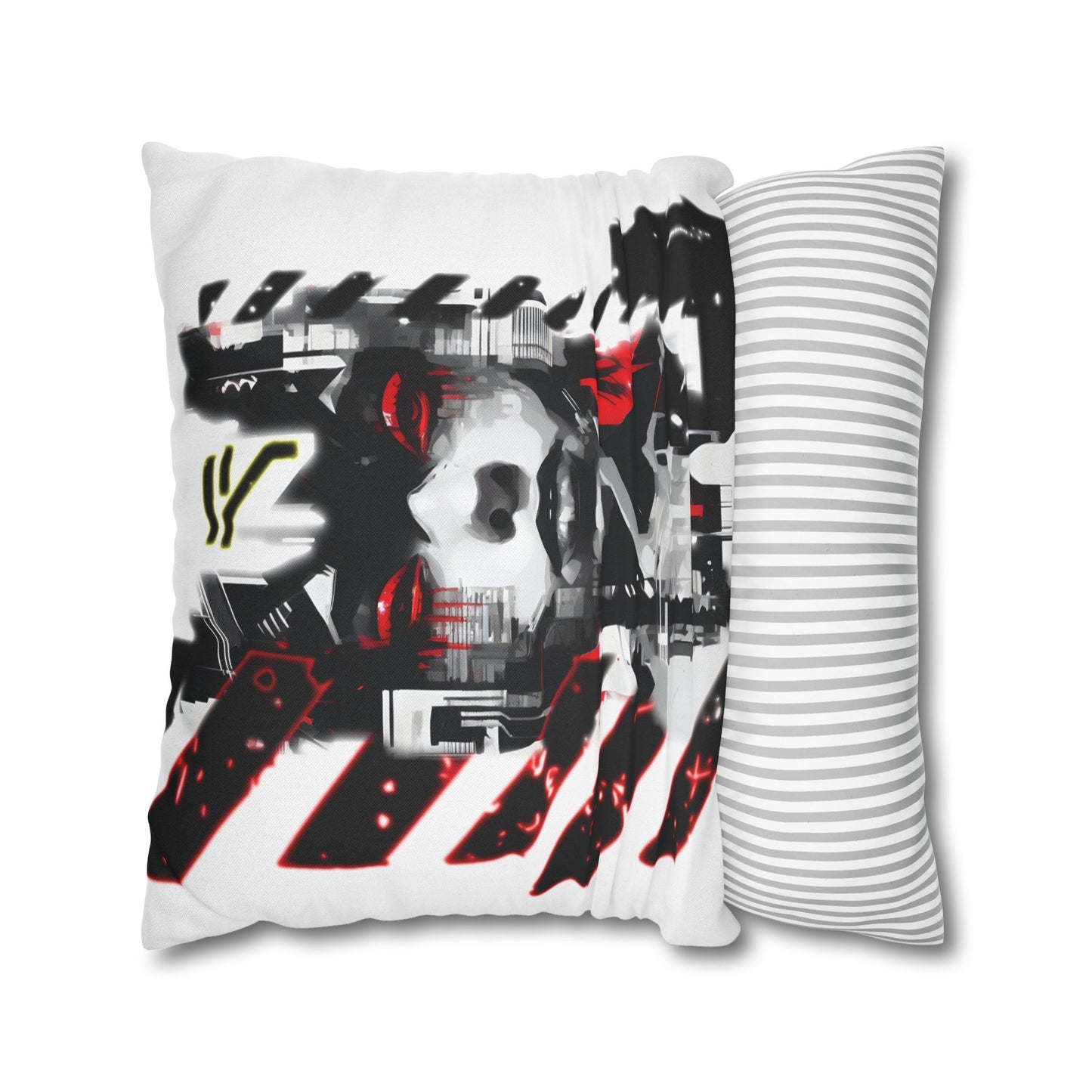 Bold Graphic Pillowcase, Unique Decorative Cushion Cover for Modern Home, Cyberpunk Art Decor, Gift for Art Lovers, Stylish Throw Pillow