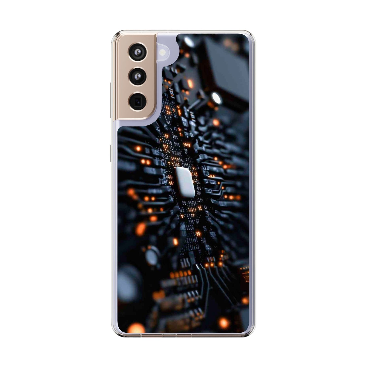 Clear Phone Case with Cyber Print