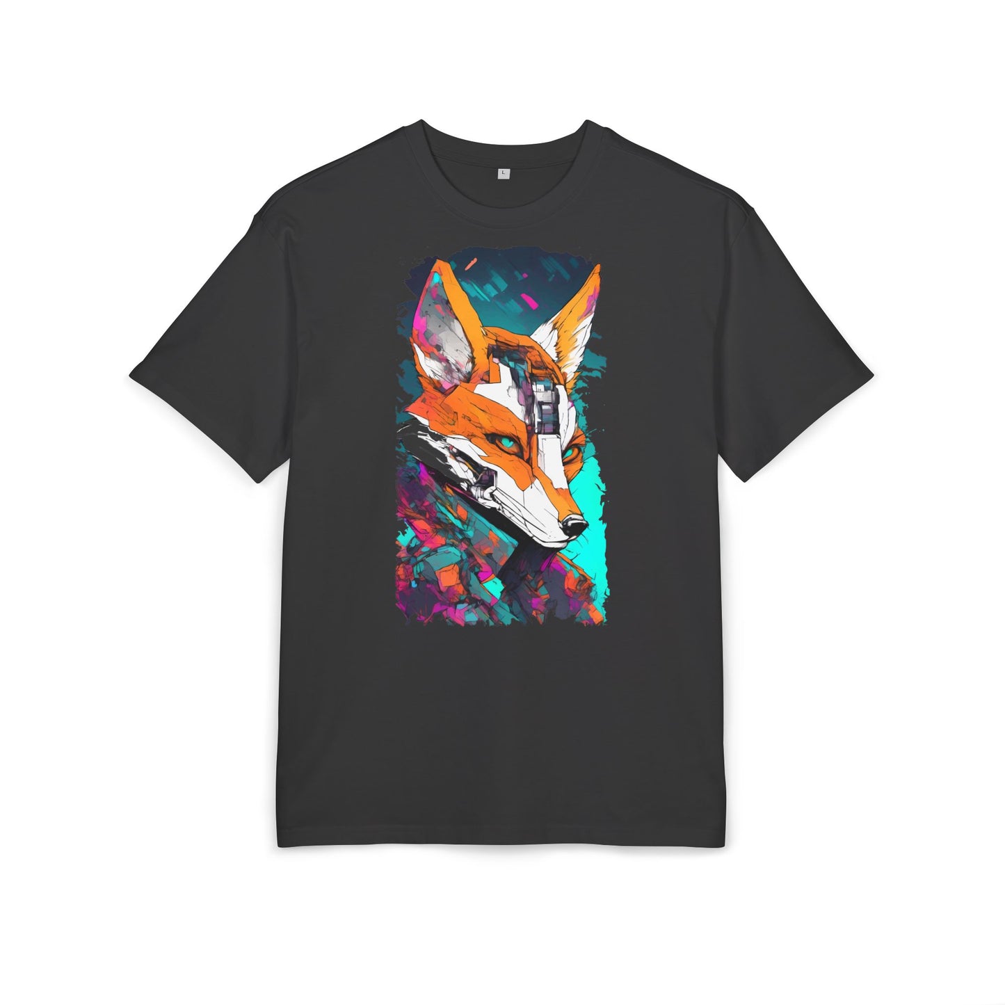 Futuristic Fox Design Unisex Oversize Tee, Graphic Tee, Cool T-Shirt, Unique Gift, Casual Wear