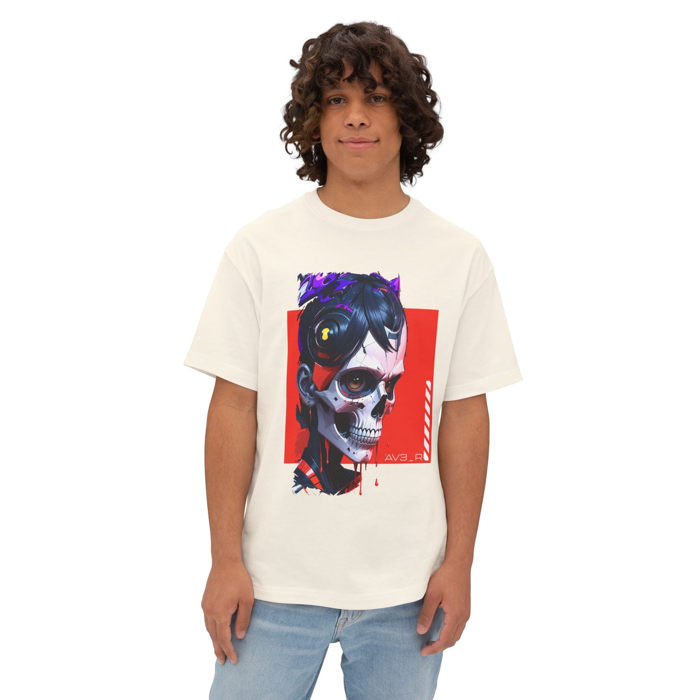 Edgy Oversized Tee with Skull Design, Streetwear Shirt for Art Lovers, Unisex Graphic Tee, Halloween Apparel, Trendy Casual Wear