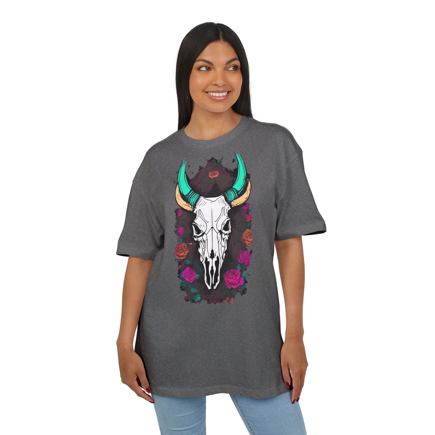 Bohemian Skull Graphic Tee, Unisex Heavy Oversize Tee, Cool Graphic T-Shirt, Festival Fashion, Casual Wear, Unique Gift Idea