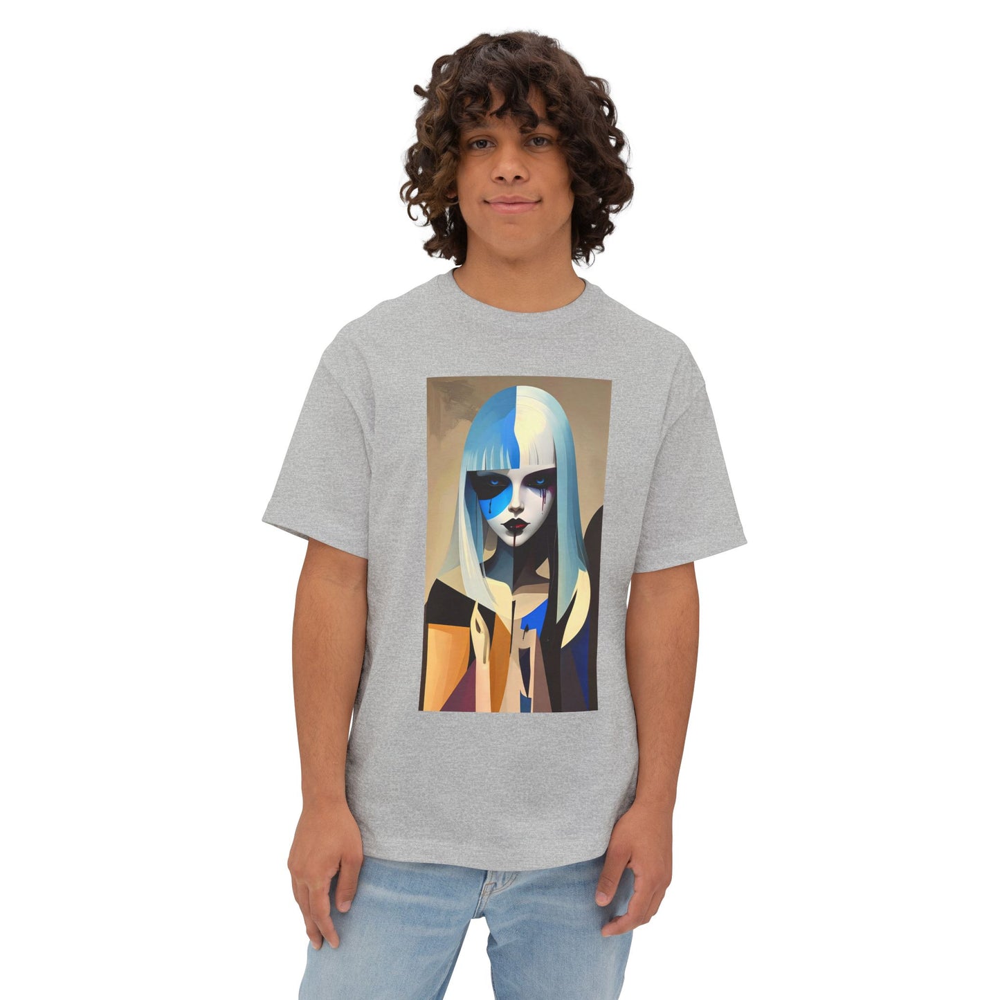 Artistic Oversized Tee, Stylish Graphic Top, Trendy Unisex Shirt, Unique Art Apparel, Casual Wear, Gift for Art Lovers