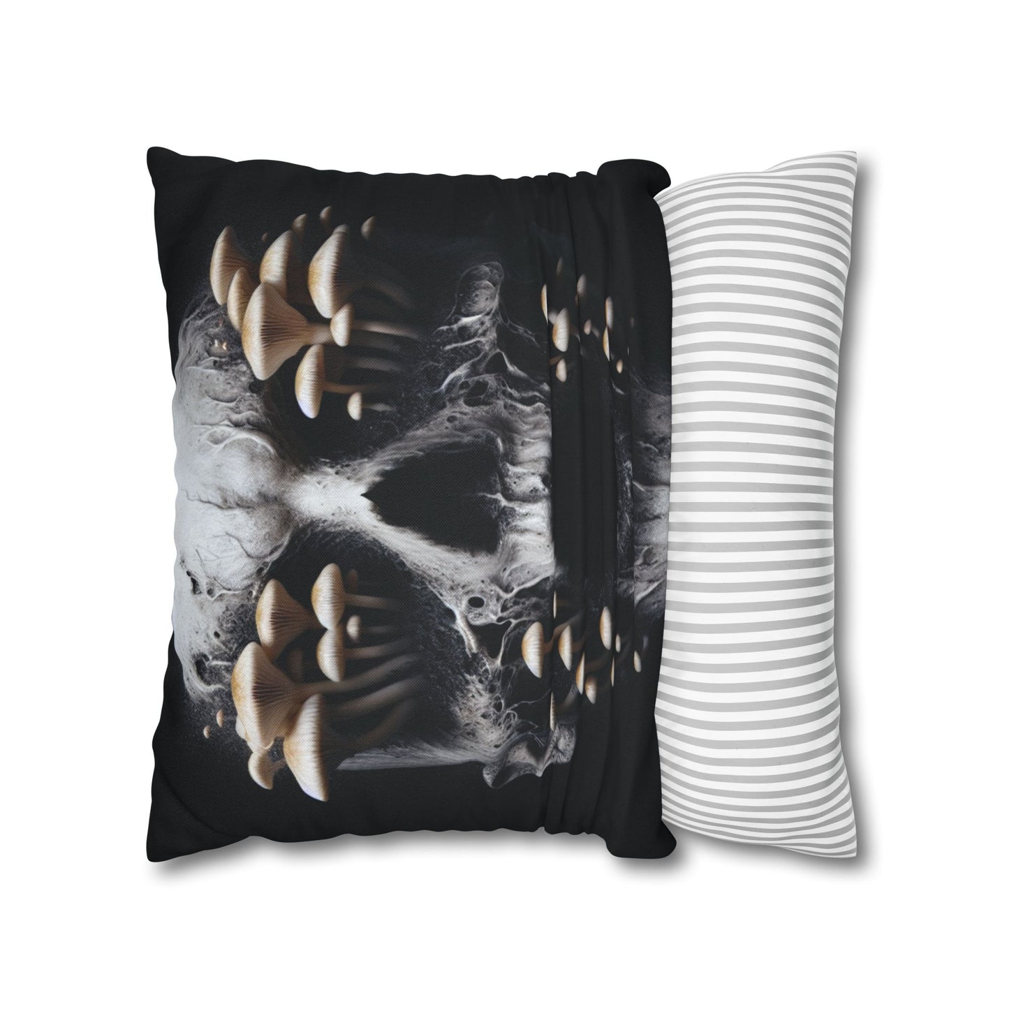 Gothic Mushroom Skull Pillowcase - Home Decor, Halloween, Gothic Style, Unique Gift, Bed and Couch Accent