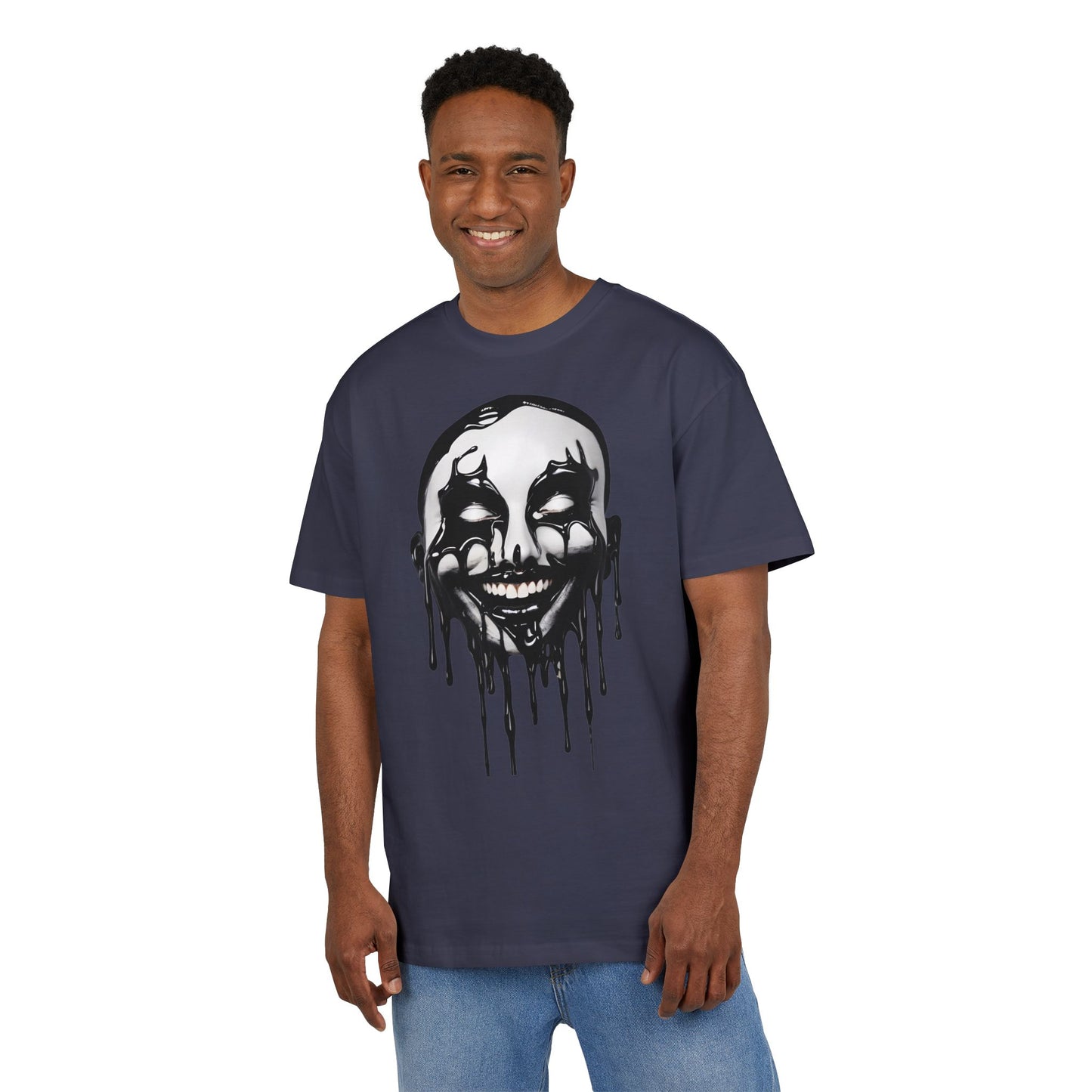 Gothic Graffiti Oversized Tee - Trendy Streetwear, Unisex Fashion Shirt, Edgy Graphic Tee, Perfect for Halloween, Casual Wear