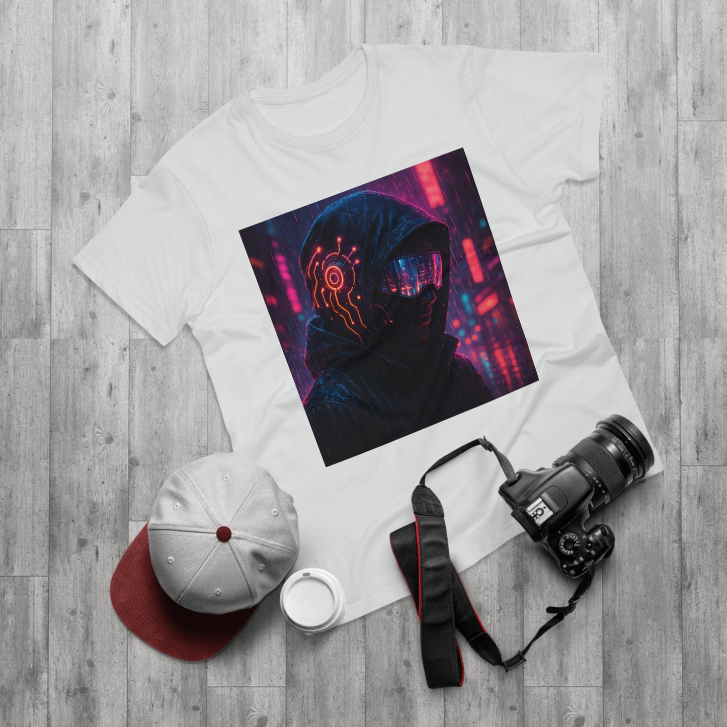Cyberpunk Graphic Tee for Men & Women, Futuristic Streetwear, Perfect Gift for Gamers, Casual Wear for Tech Enthusiasts, Urban Style T-Shirt