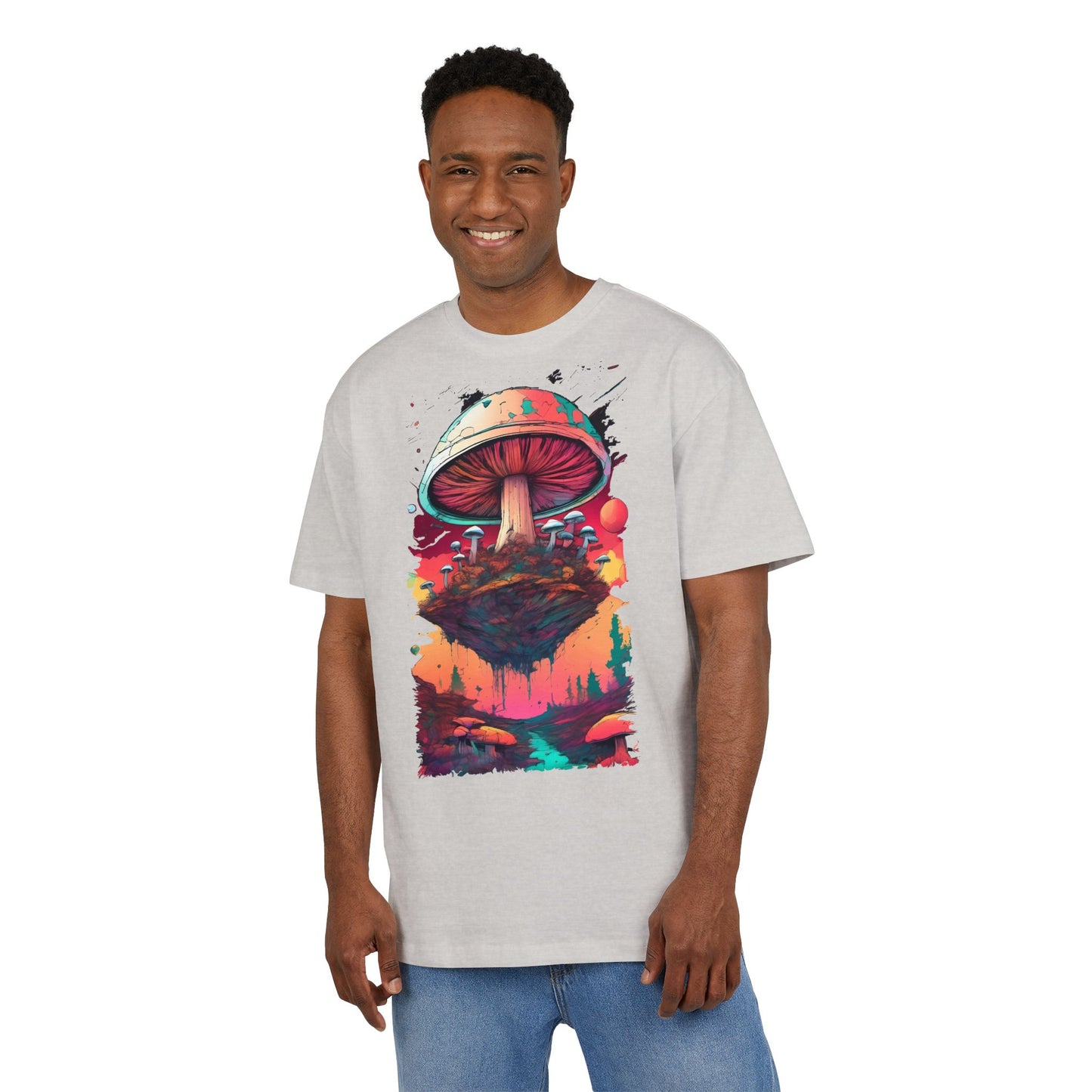 Psychedelic Mushroom Unisex Tee - Oversize Graphic T-Shirt for Festivals, Art Lovers, Gifts, and Casual Wear