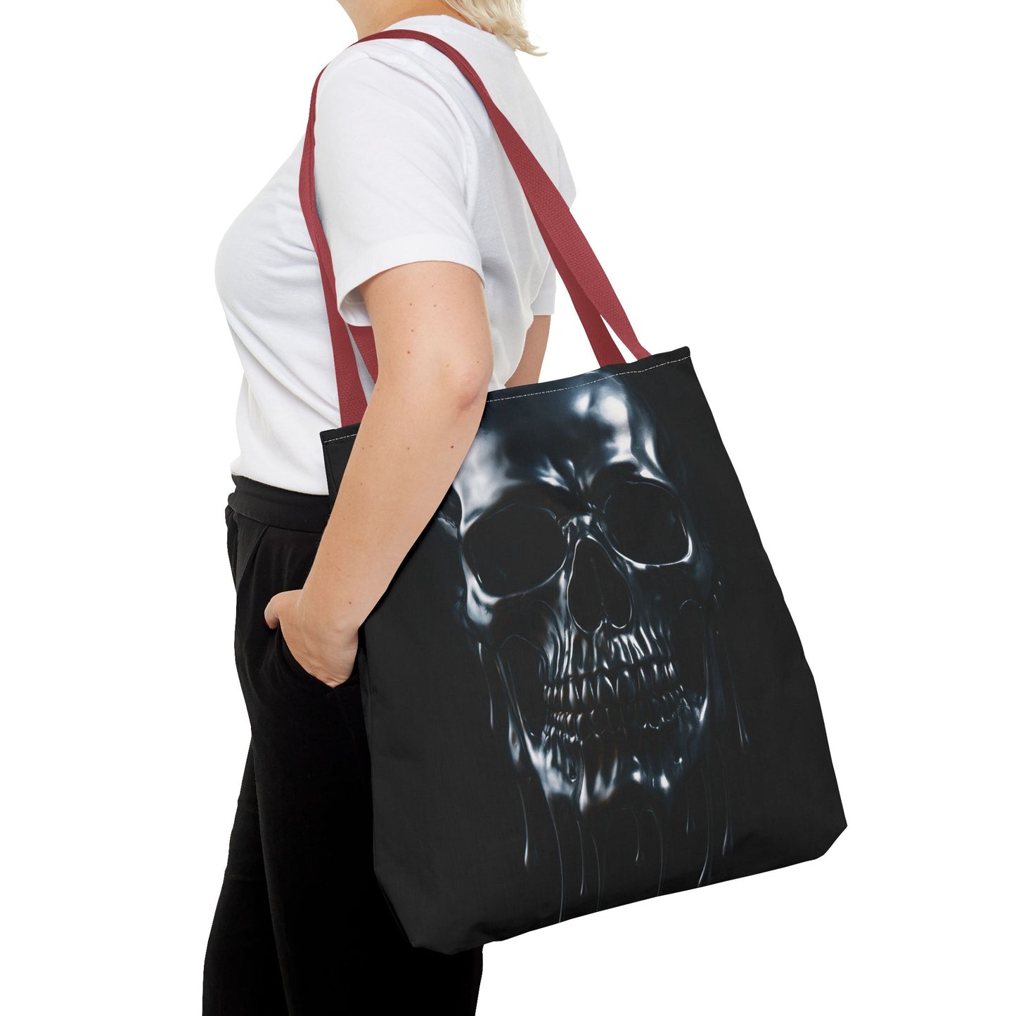Gothic Skull Tote Bag, Edgy Fashion Accessory, Perfect for Halloween, Unique Gift Idea, Stylish Shopping Companion, All-Occasion Use