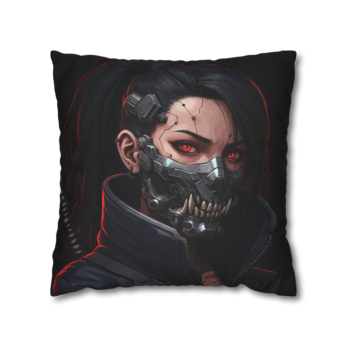 Cyberpunk-Style Velvet Pillowcase, Decorative Pillow, Home Decor, Unique Gift, Futuristic Accent, Gaming Room Decoration