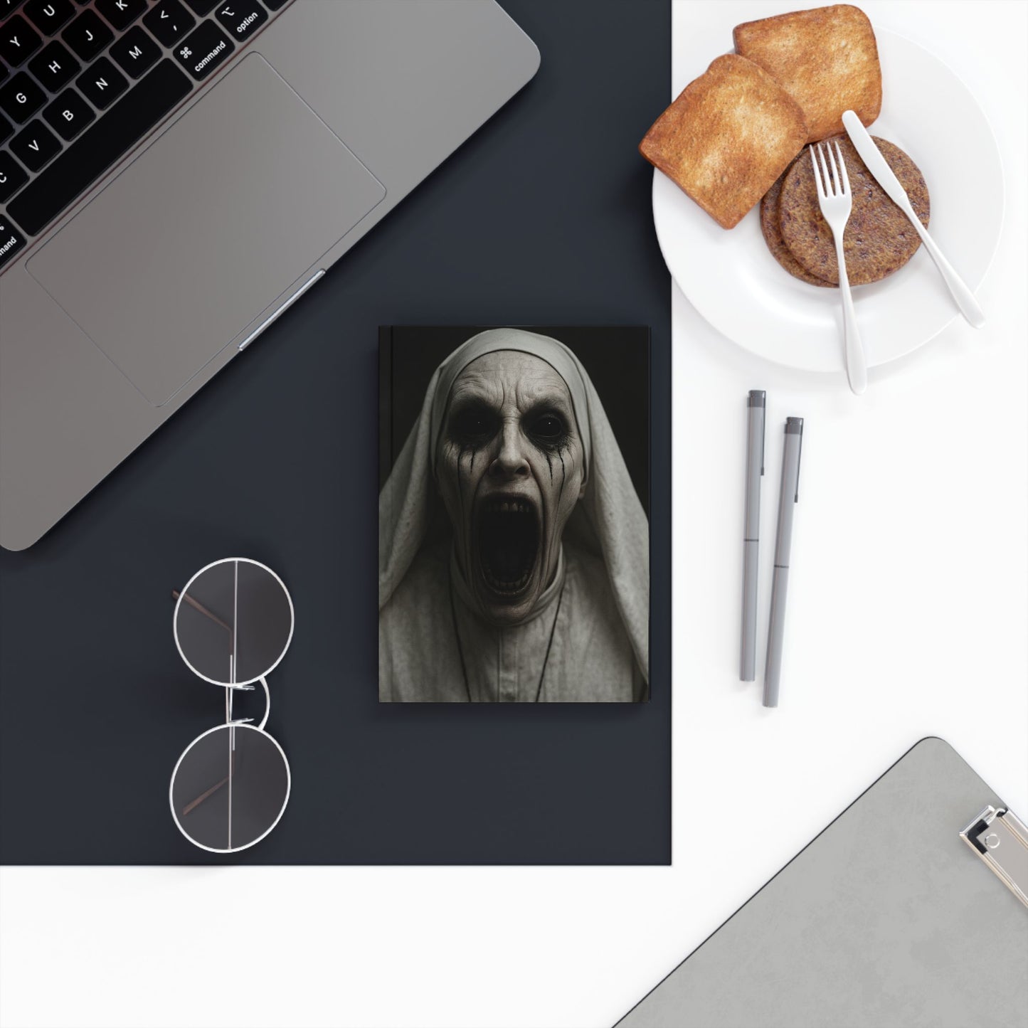 Horror-Themed Hard Backed Journal, Scary Writing Notebook, Perfect for Halloween, Dark Aesthetic Journal, Gift for Horror Fans