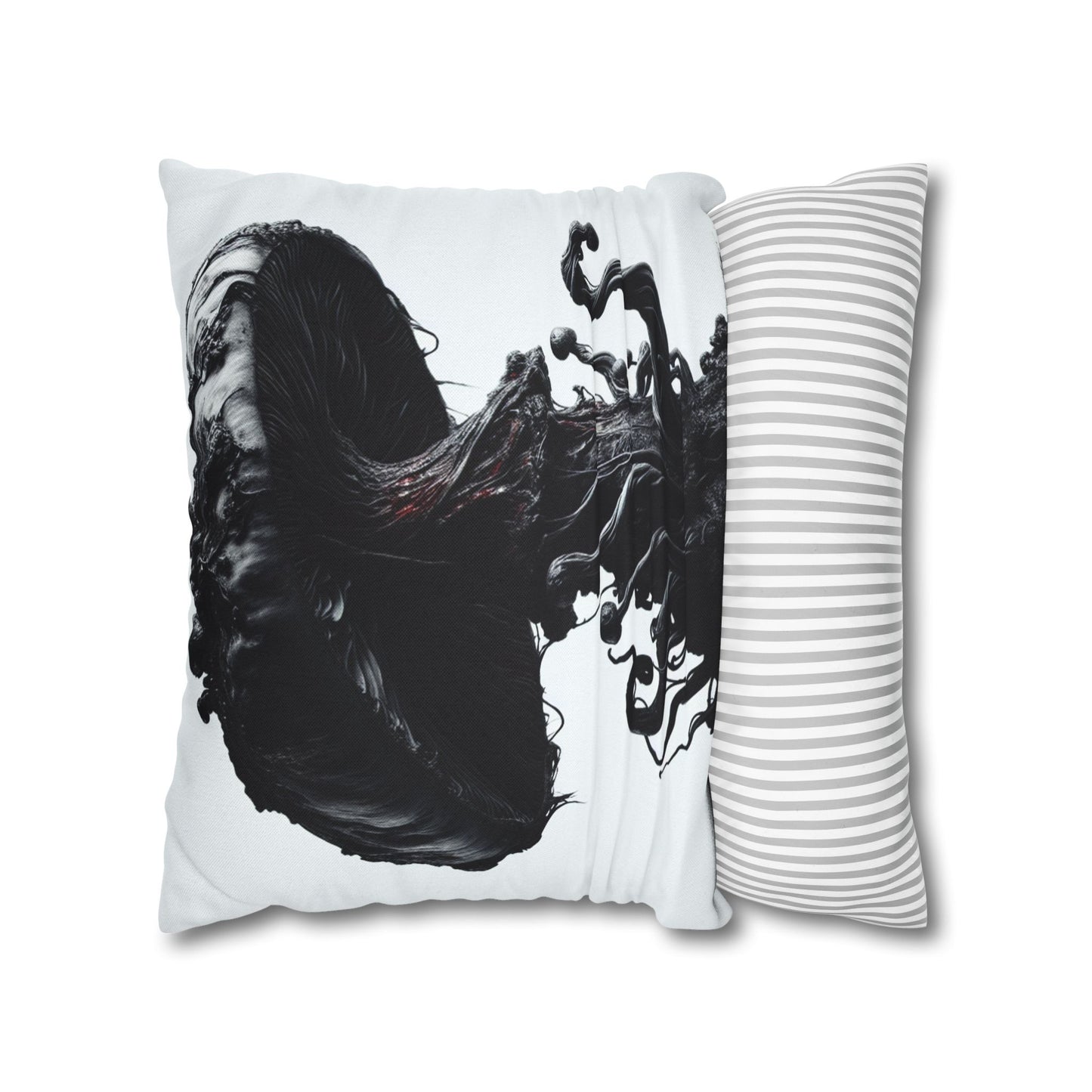 Gothic Mushroom Pillowcase | Dark Art Decor, Home Accent, Unique Gift, Black and White Throw Pillow, Living Room Decor