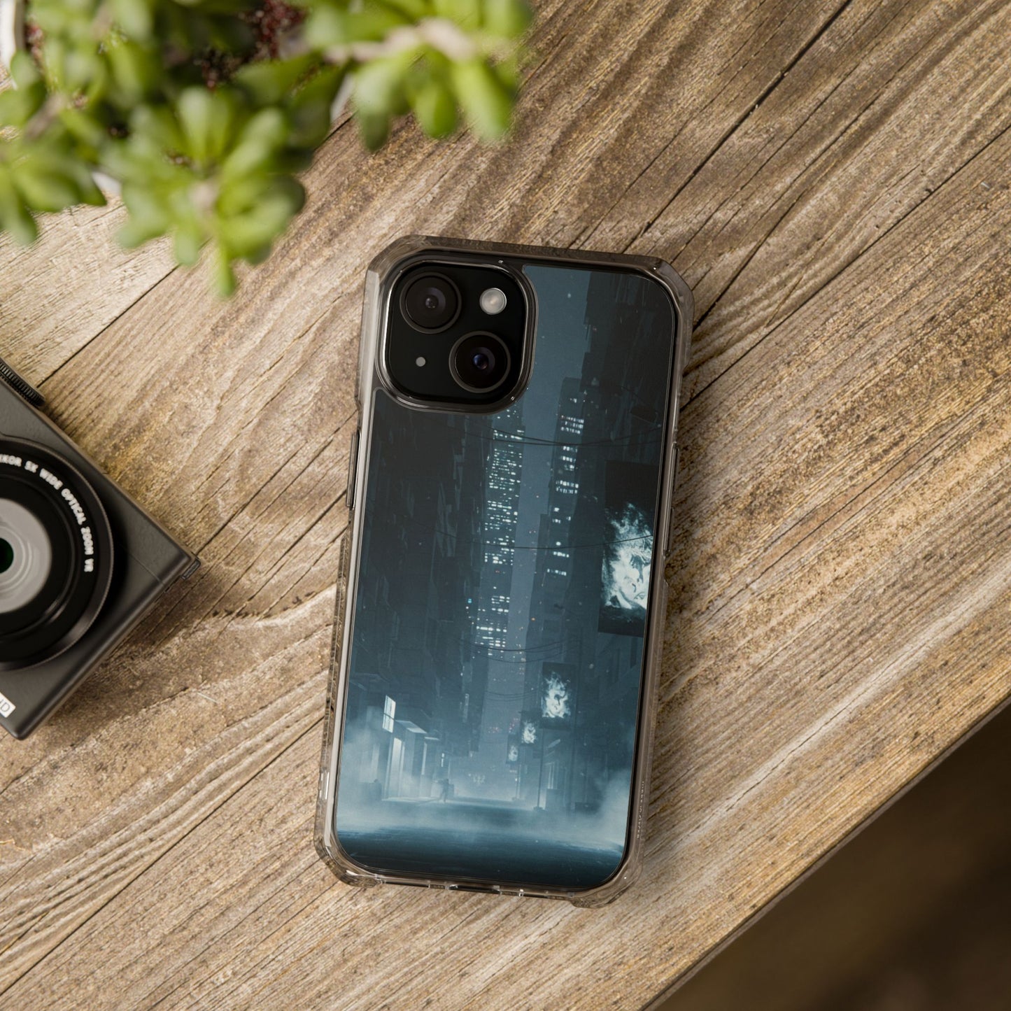 Magnetic Clear Impact Cases for Phones | Urban Nightscape Design | Unique Phone Accessories, Gift for Tech Lovers, Protective Cases