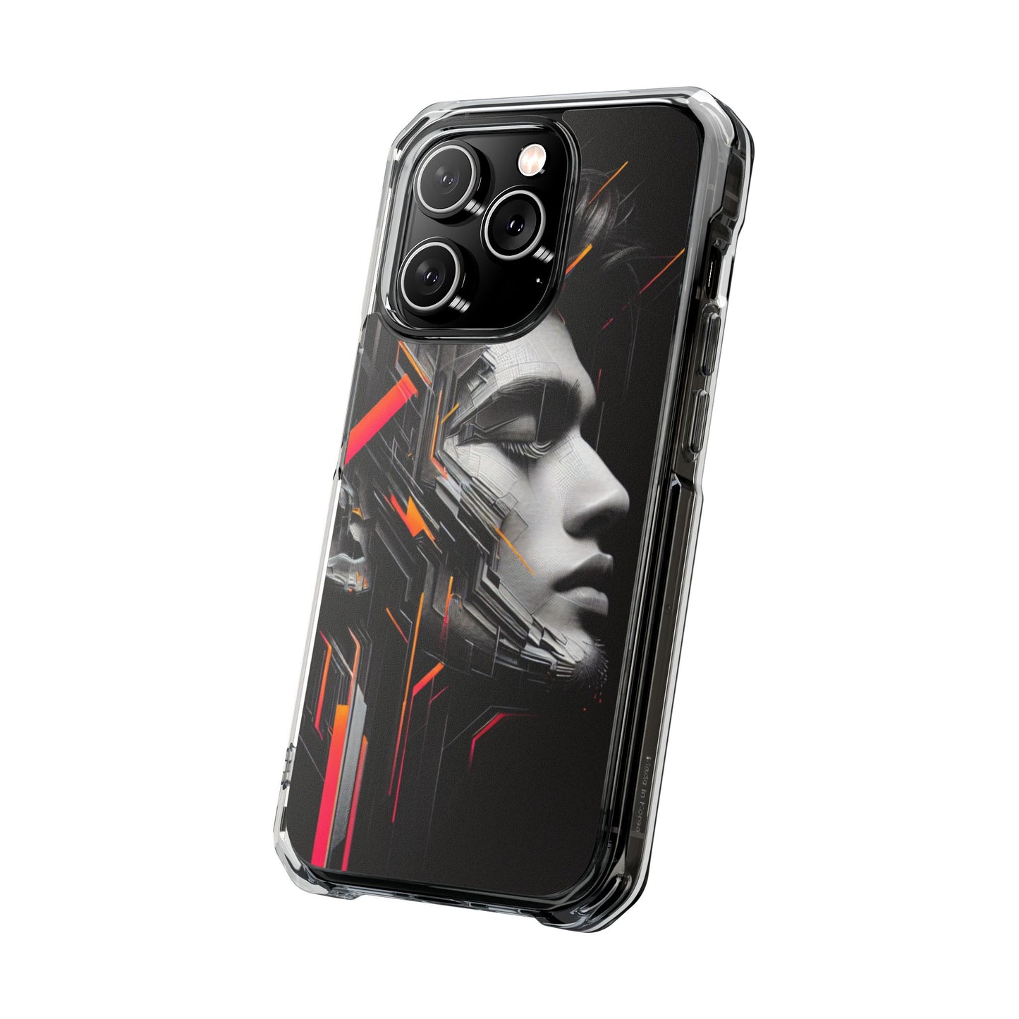 Magnetic Clear Impact Cases with Abstract Graphic, Stylish Phone Protection, Modern Gift for Tech Lovers, Unique Case