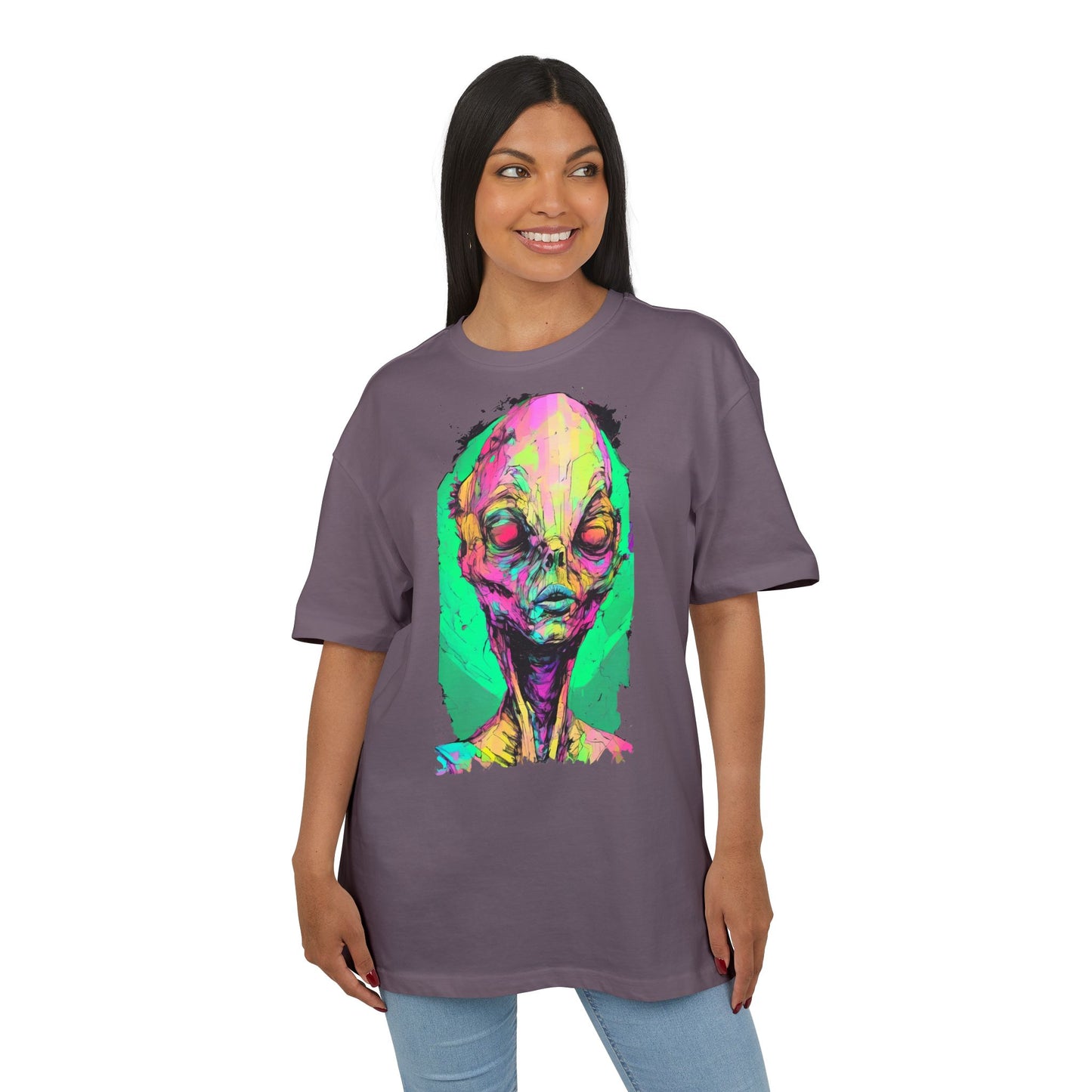 Alien Art Oversize Tee, Graphic Tee, Unisex T-Shirt, Casual Wear, Unique Gift for Sci-Fi Lovers