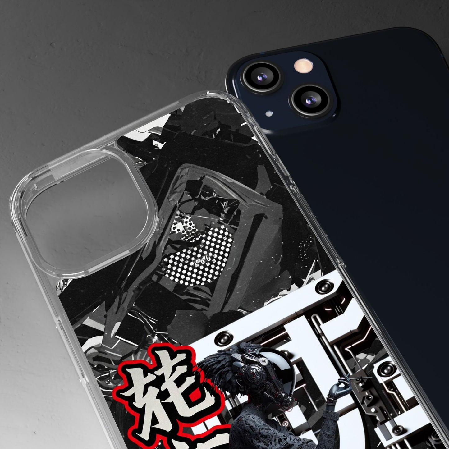 Clear Phone Case with Stylish Graphic Design for Tech Enthusiasts