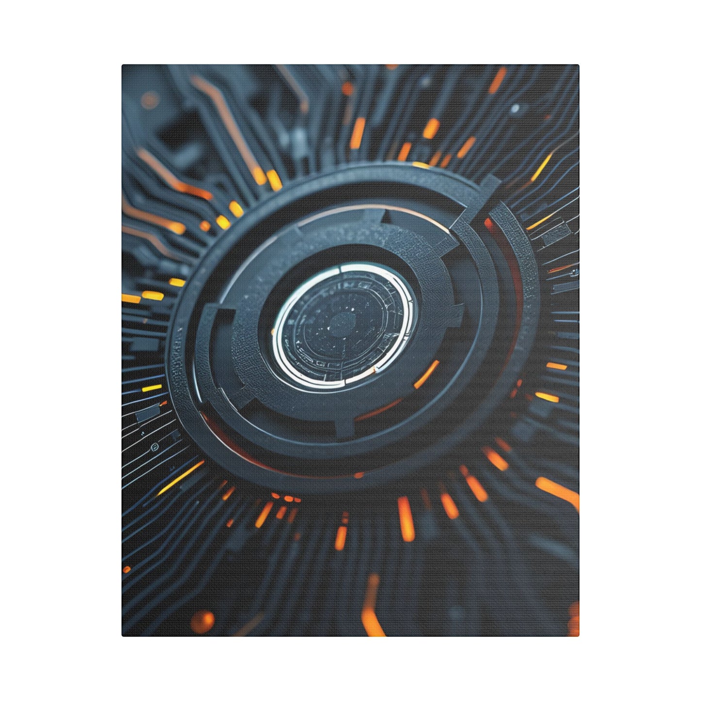 Futuristic Satin Canvas Wall Art, Modern Home Decor, Tech-Inspired Art Print, Unique Gift Idea, Abstract Wall Decoration, Cyberpunk Art