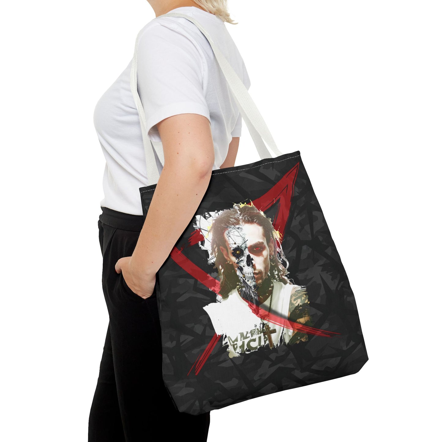 Edgy Graphic Tote Bag, Cool Tote for Concerts, Alternative Fashion, Gift for Music Lovers, Everyday Carry