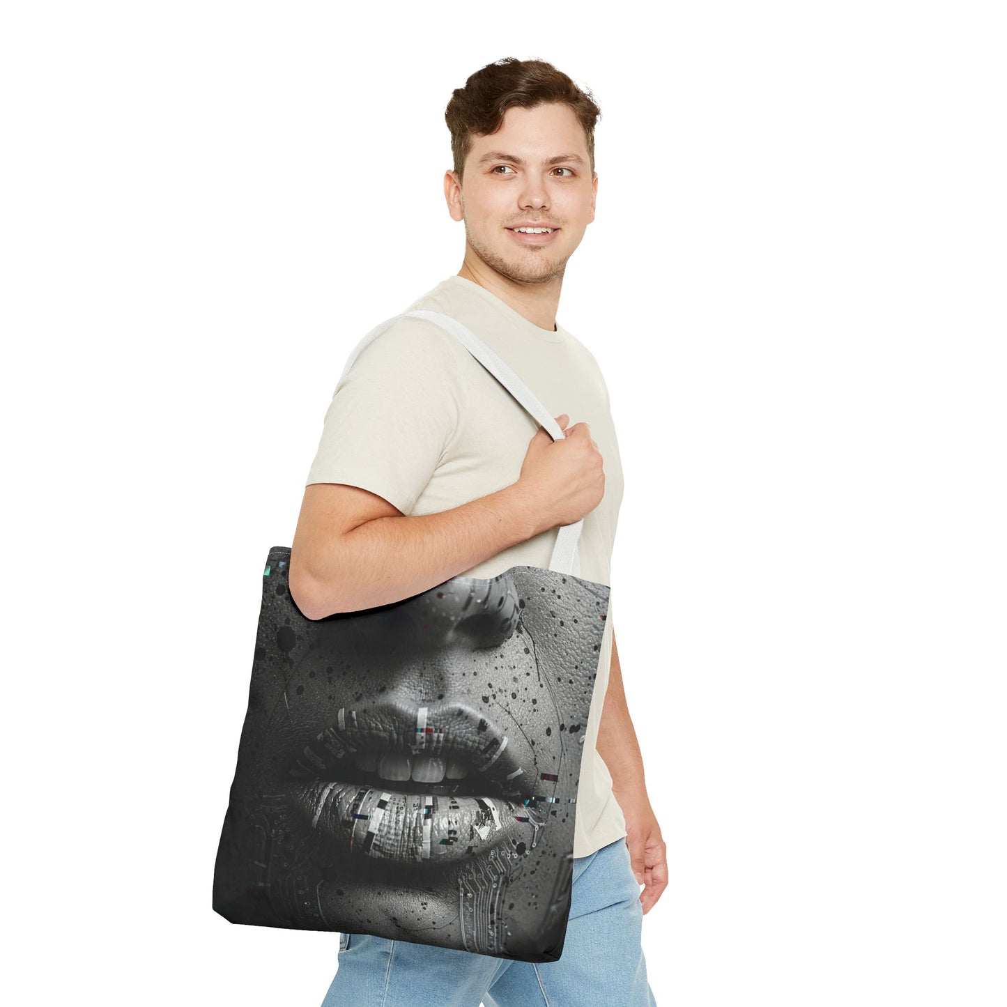 Stylish Graphic Tote Bag - Chic Everyday Carryall, Trendy Laptop Bag, Fashion Statement, Art-Inspired Gift, Eco-Friendly