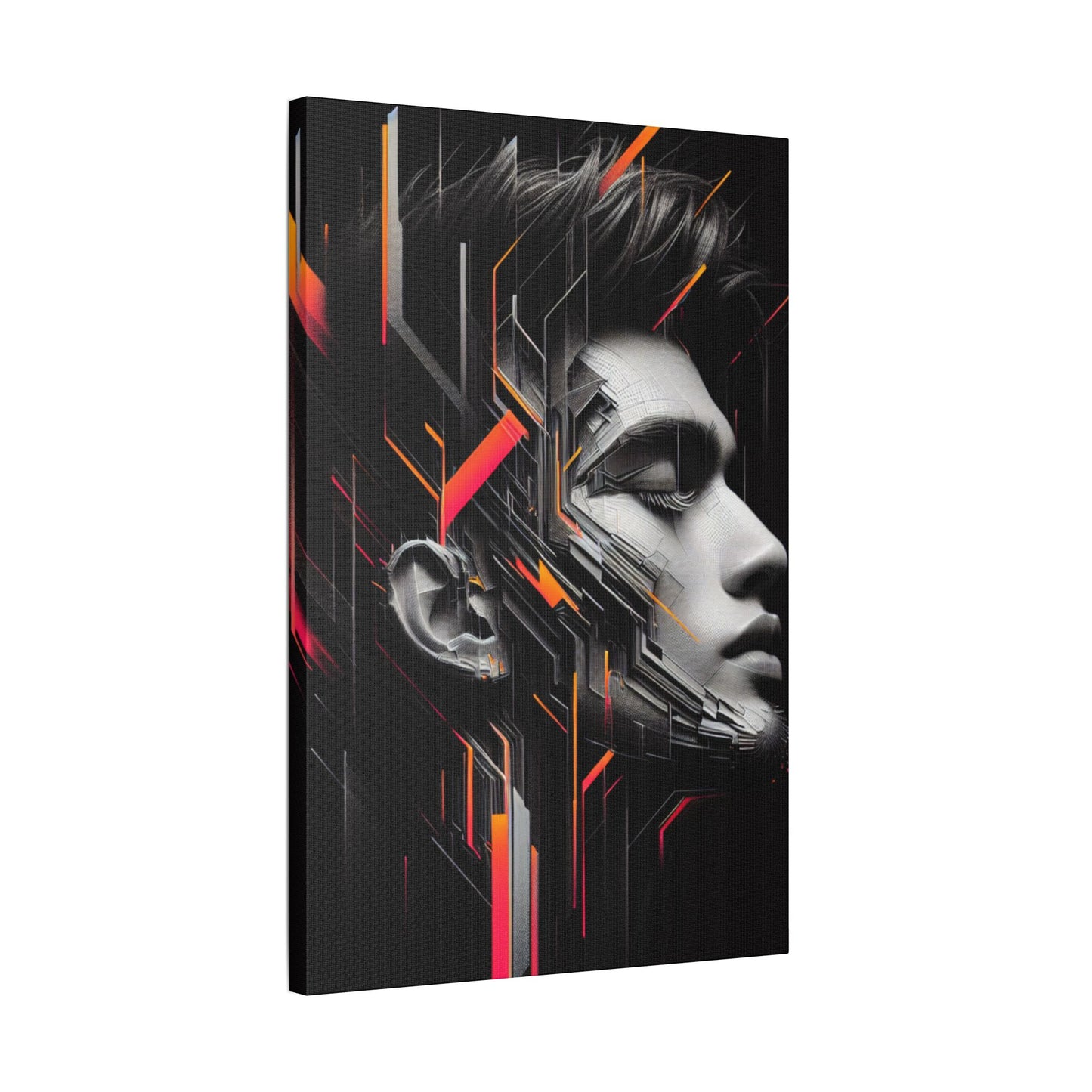 Modern Abstract Art Canvas, Futuristic Wall Decor, Home Office Artwork, Minimalist Gift, Gallery-Style Prints, Unique Statement Piece