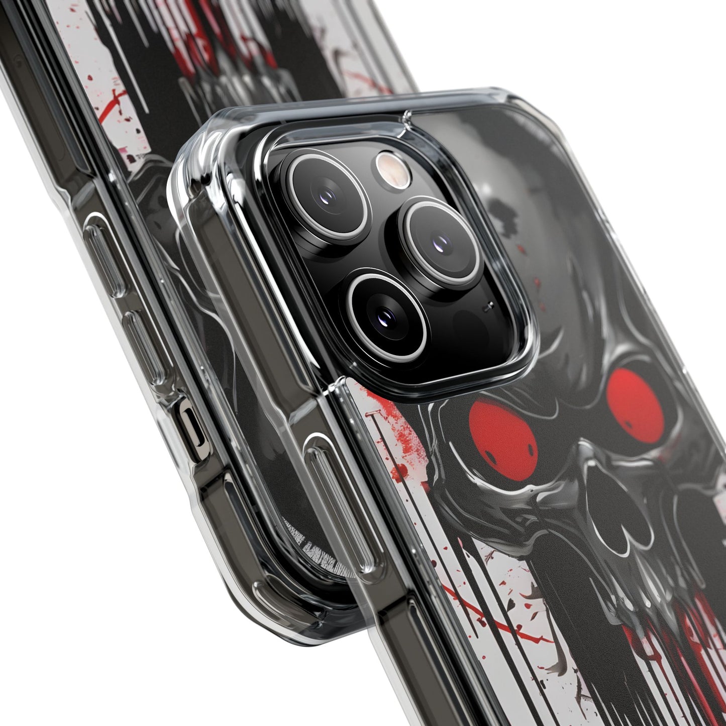 Edgy Skull Design Phone Case, Unique Protective Case, Magnetic Impact Case, Halloween Gift, Skull Lover Accessory
