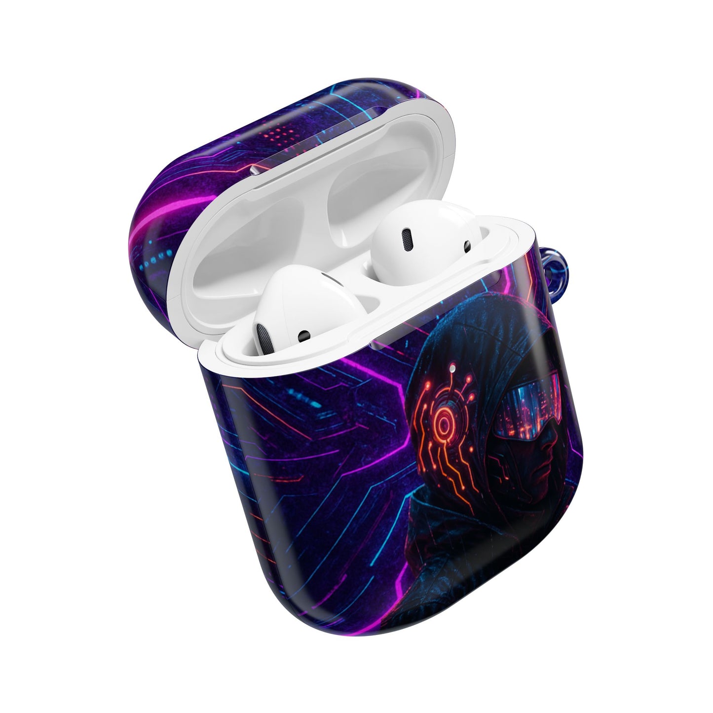 Futuristic AirPod Case, Cyberpunk Earbud Holder, Neon Accessory, Tech Gift for Gadget Lovers, Sleek & Stylish Protection