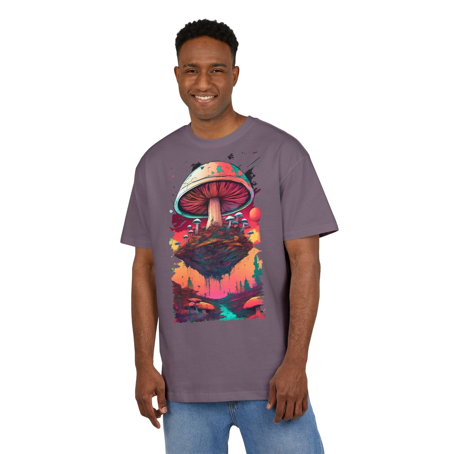 Psychedelic Mushroom Unisex Tee - Oversize Graphic T-Shirt for Festivals, Art Lovers, Gifts, and Casual Wear