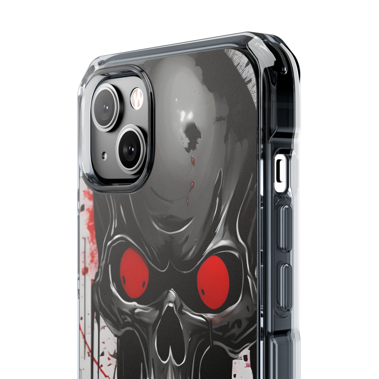 Edgy Skull Design Phone Case, Unique Protective Case, Magnetic Impact Case, Halloween Gift, Skull Lover Accessory