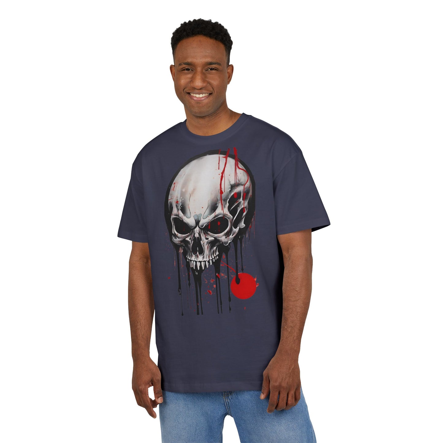 Gothic Skull Oversized Tee - Trendy Streetwear for Music Lovers, Grunge Style, Halloween Costume, Alternative Fashion, Graphic Tee