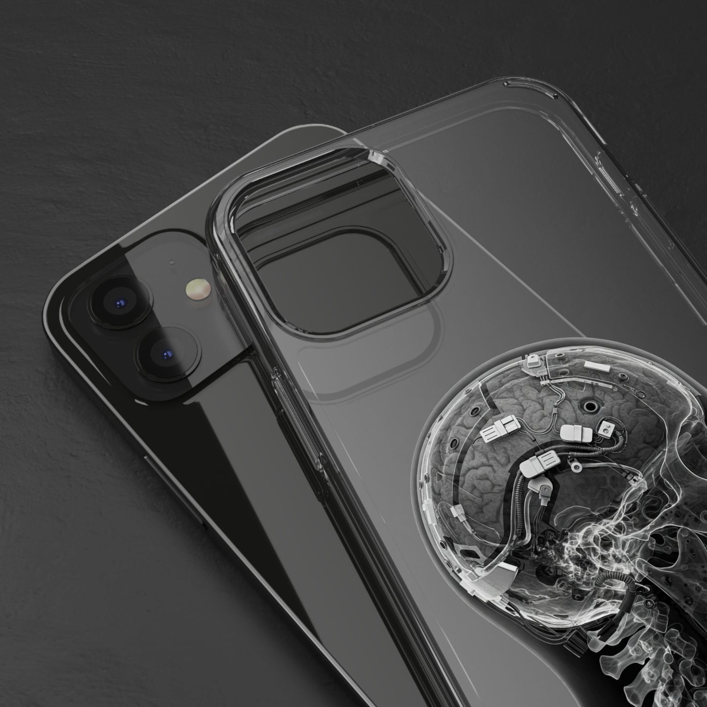 Skull Design Clear Phone Case - Unique Aesthetic for Tech Lovers