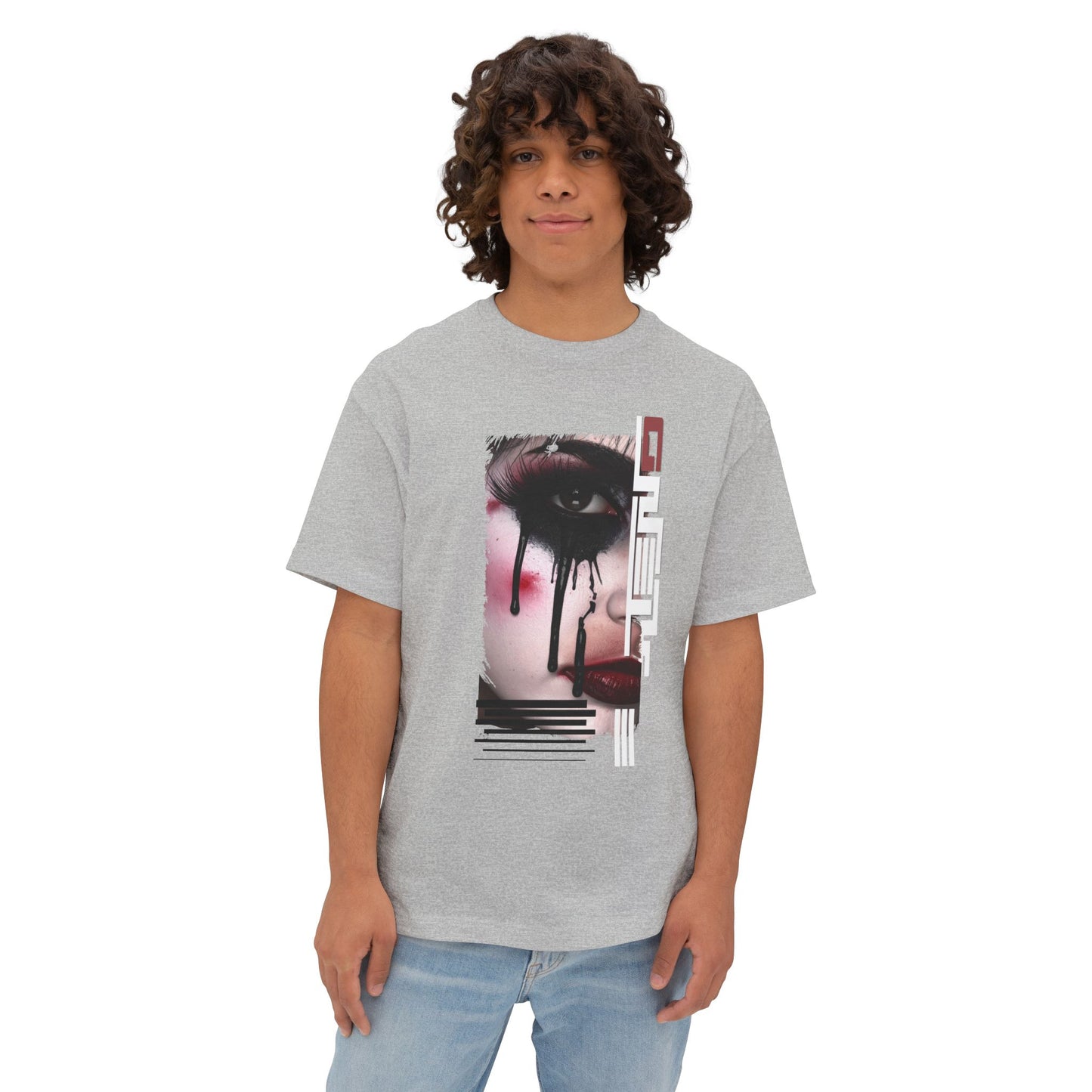 Artistic Oversized Tee - Bold Abstract Design, Streetwear, Casual Style, Unique Gift, Graphic Tee
