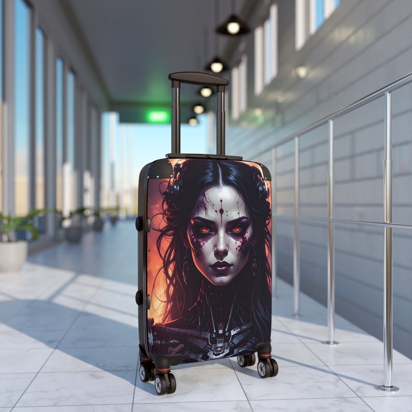Futuristic Travel Suitcase with Bold Design, Stylish Luggage for Adventurers, Unique Carry-On for Travelers, Great Gift for Geeks
