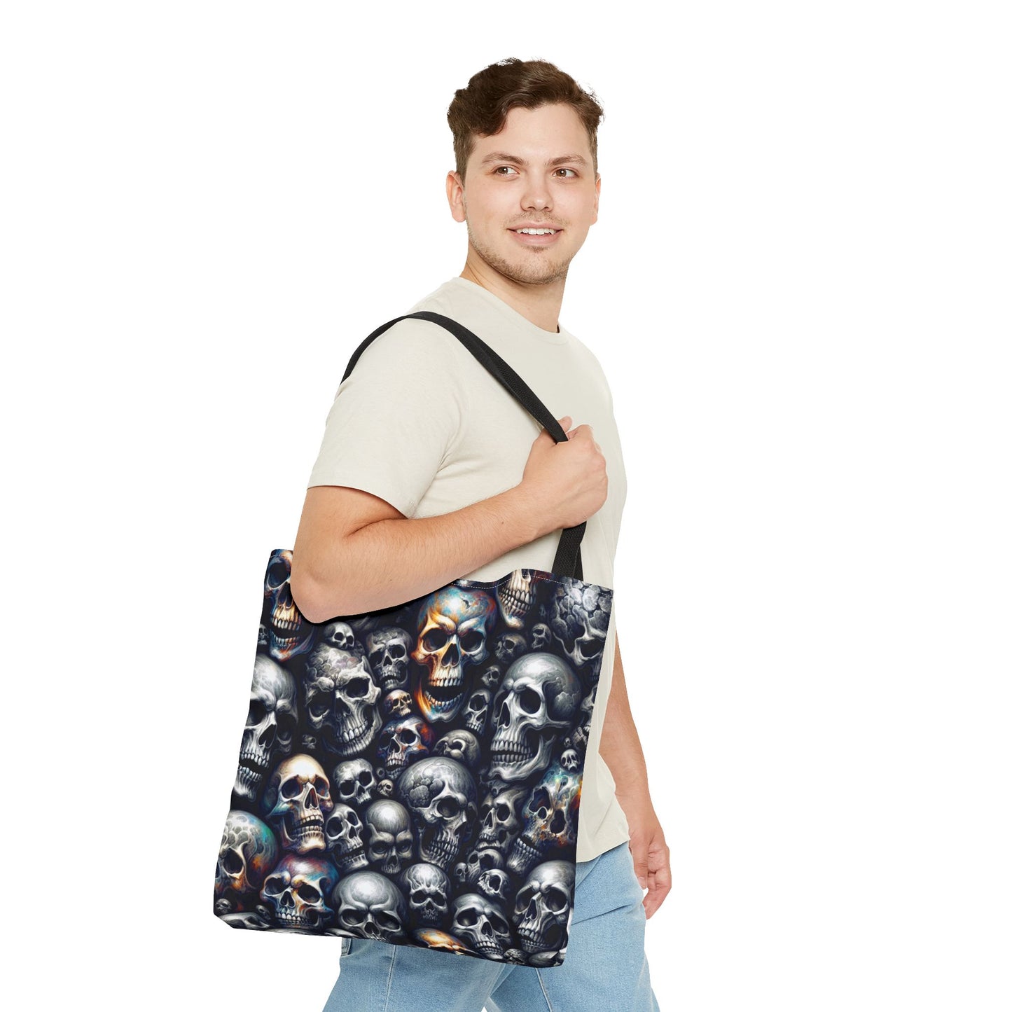 Gothic Skull Tote Bag | Gift for Halloween, Alternative Fashion, Edgy Eco-Friendly Bag, Casual Everyday Use