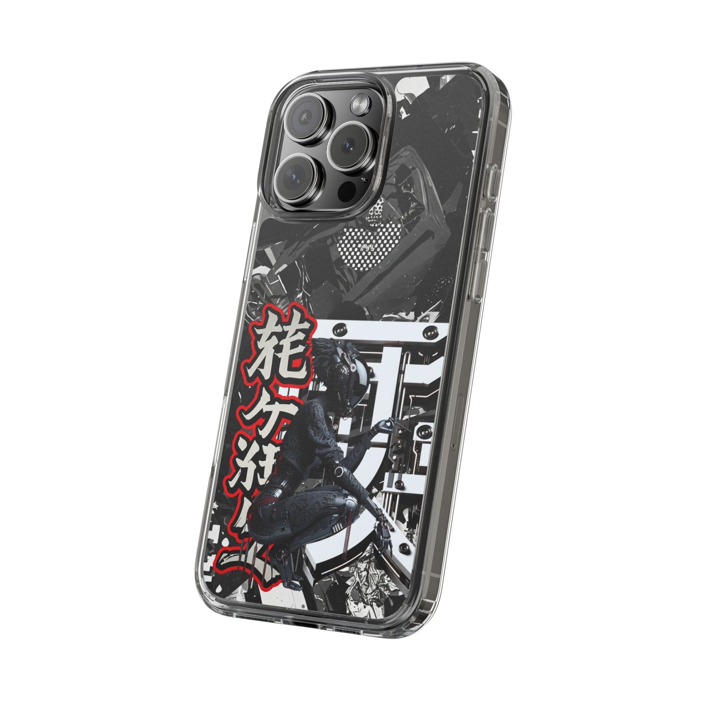Clear Phone Case with Stylish Graphic Design for Tech Enthusiasts