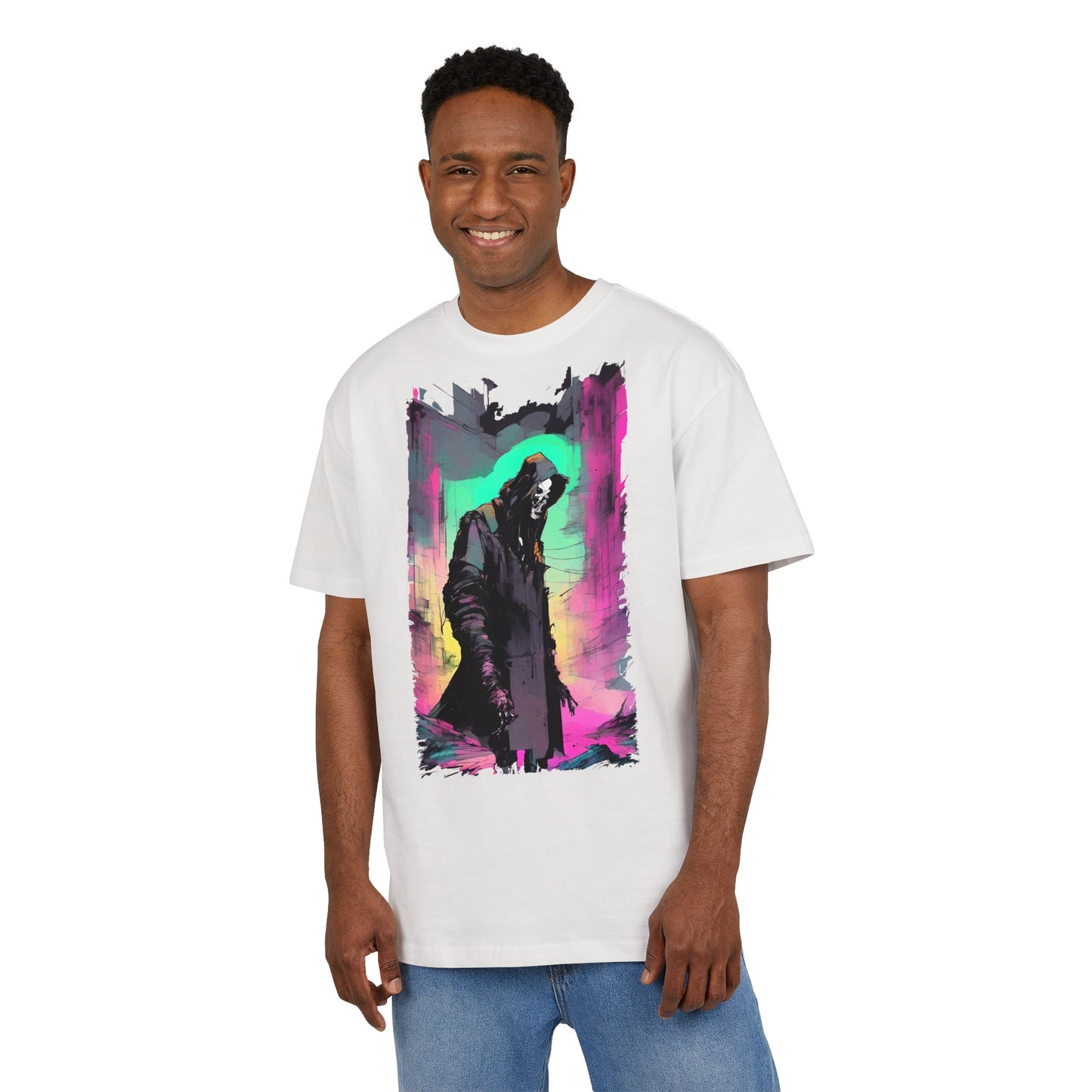 Vibrant Oversize Graphic Tee, Unisex Heavy Tee, Streetwear, Casual Wear, Unique Art Shirt, Gift for Him/Her/Friends