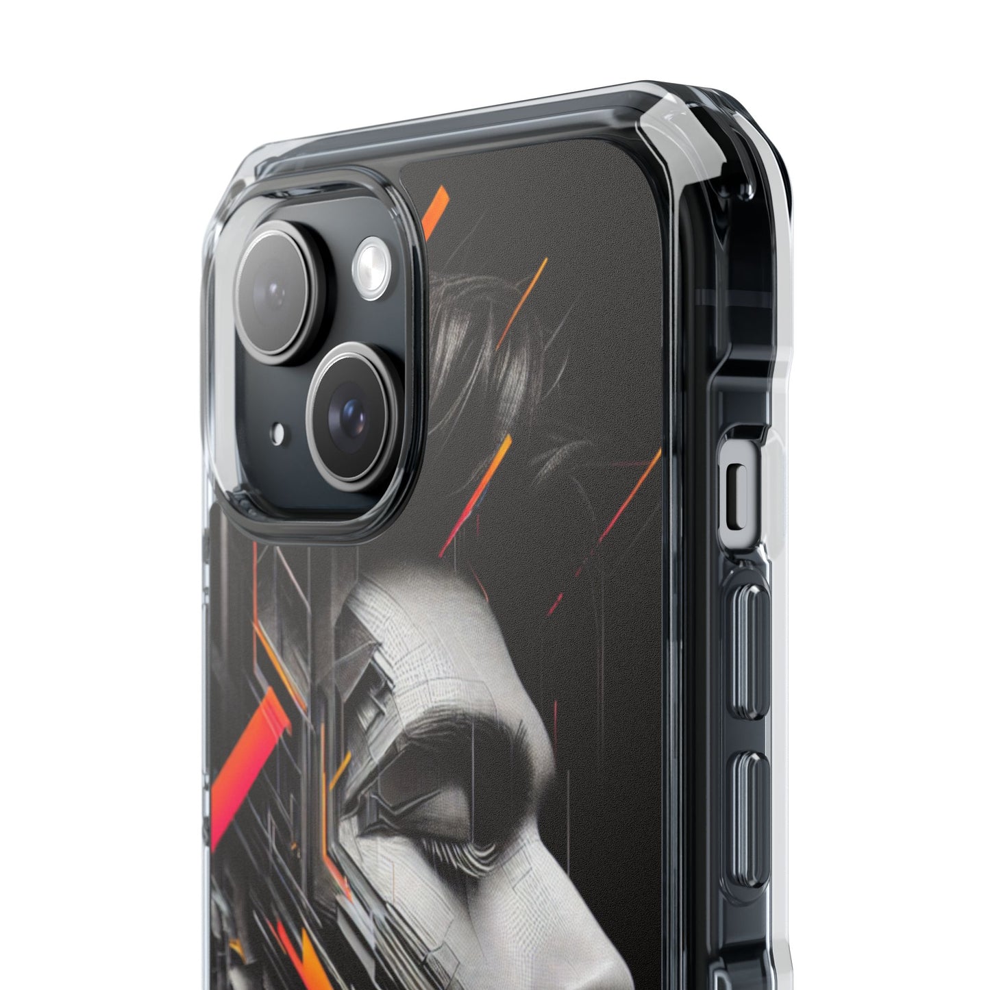 Magnetic Clear Impact Cases with Abstract Graphic, Stylish Phone Protection, Modern Gift for Tech Lovers, Unique Case