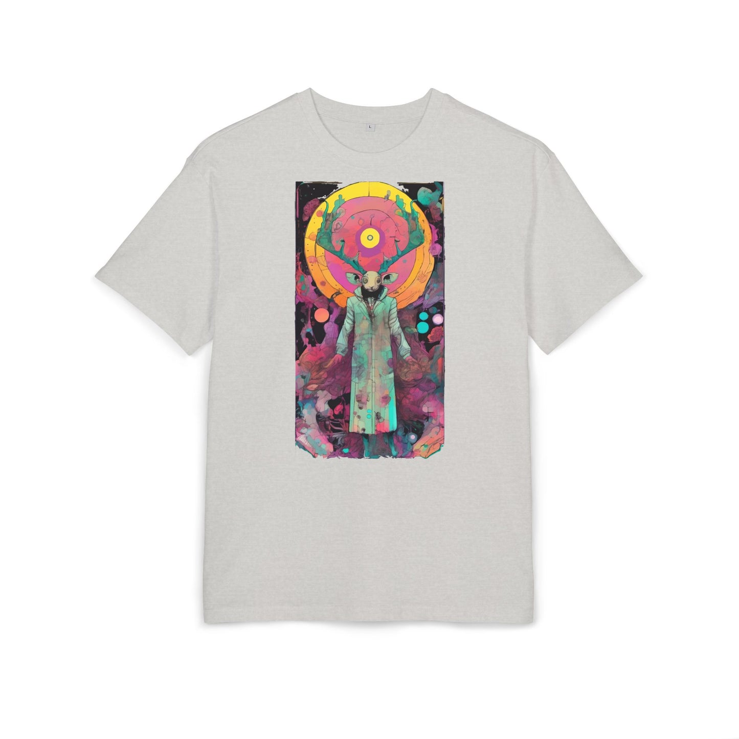 Vibrant Artistic Oversize Tee - Unisex Heavyweight T-Shirt, Bohemian Style, Gift for Art Lovers, Festival Wear, Casual Chic