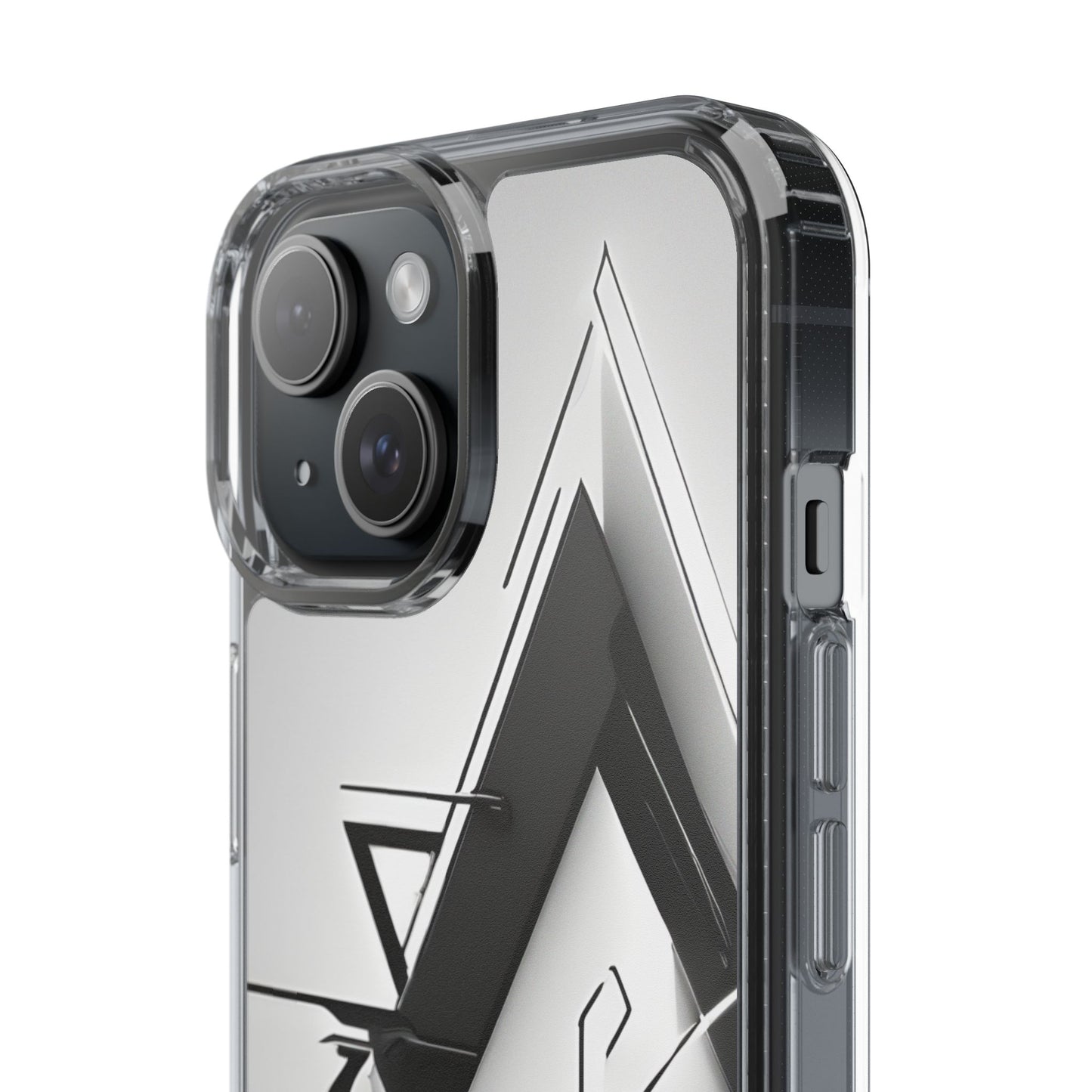 Clear Phone Case with Abstract Edgy Design Print