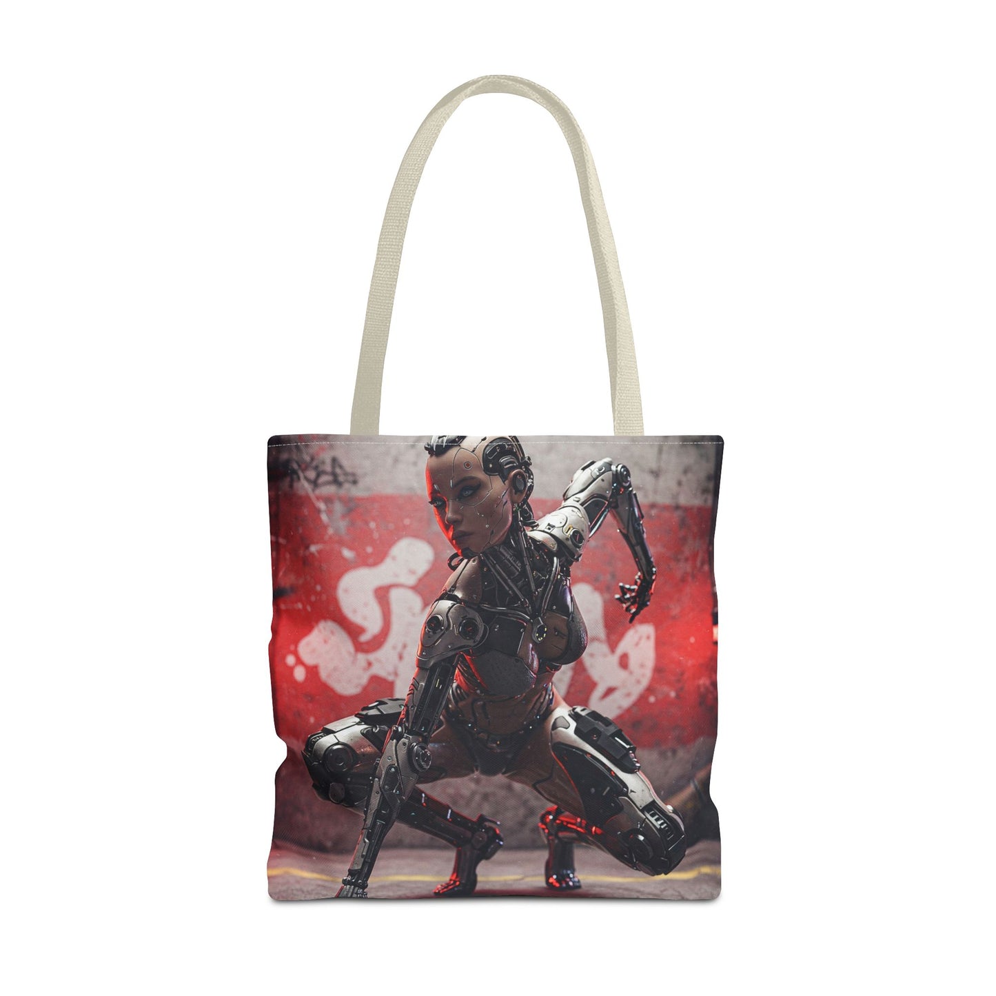 Futuristic Sci-Fi Tote Bag, Stylish Shopping Bag, Cyberpunk Accessory, Gift for Tech Lovers, Artwork Tote, Unique Canvas Bag