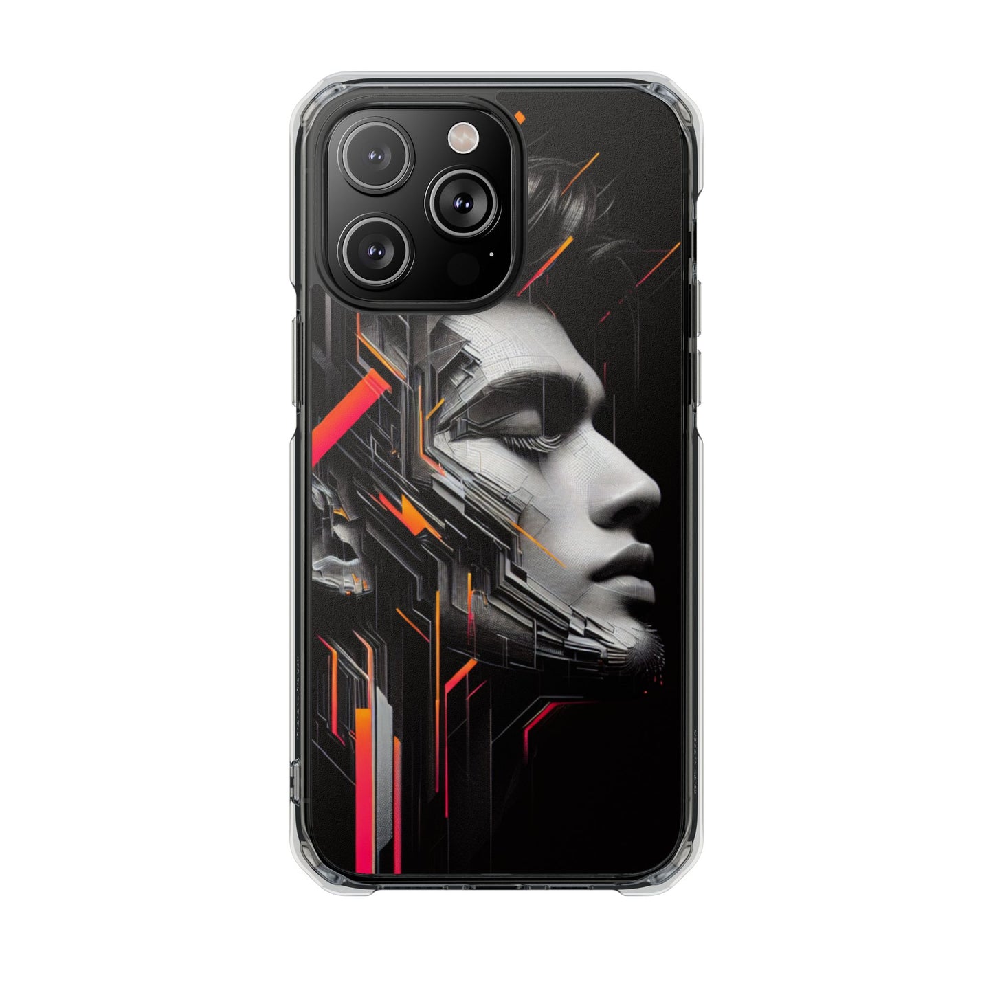 Magnetic Clear Impact Cases with Abstract Graphic, Stylish Phone Protection, Modern Gift for Tech Lovers, Unique Case