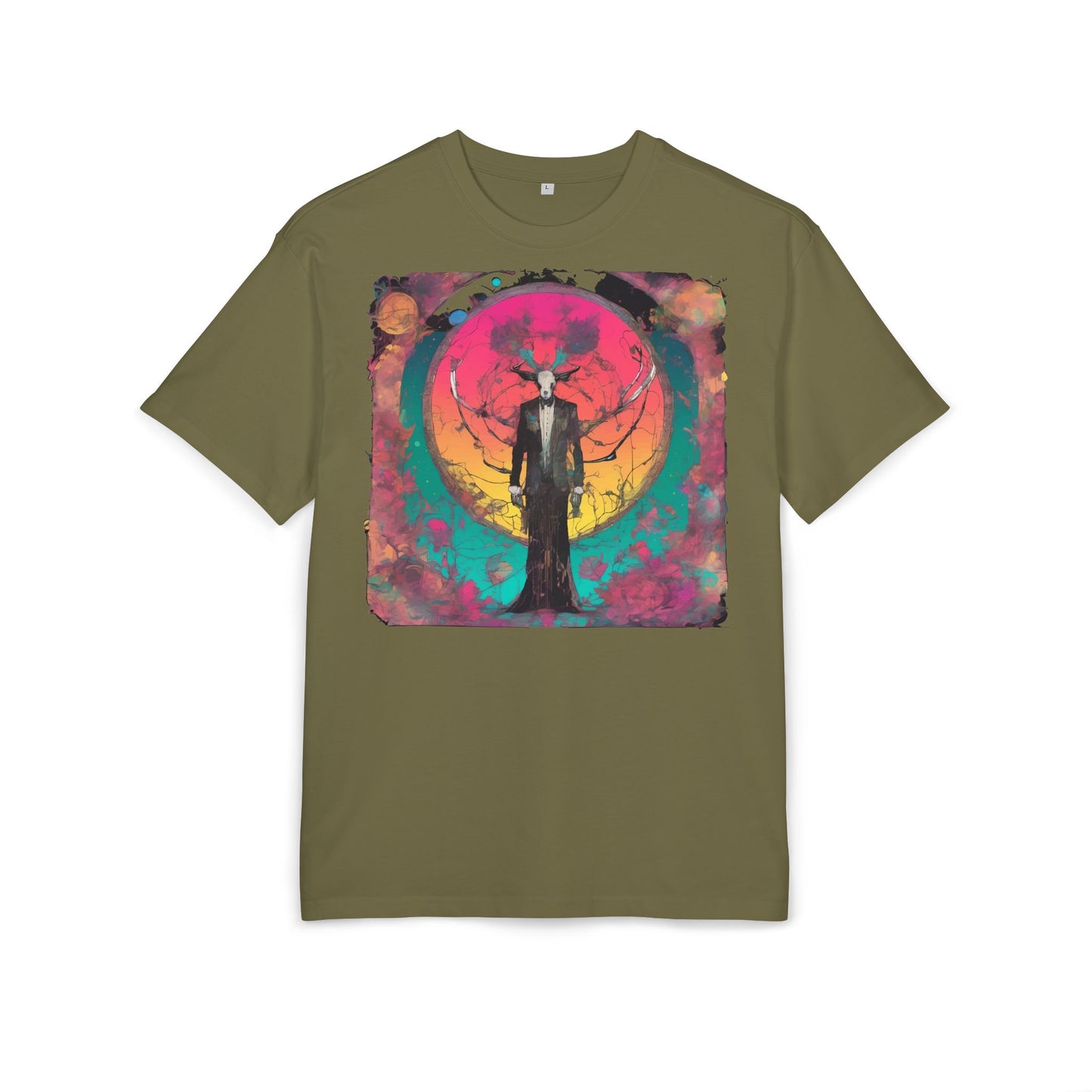 Vibrant Artistic Oversize Tee - Unisex Heavyweight T-Shirt, Bohemian Style, Gift for Art Lovers, Festival Wear, Casual Chic