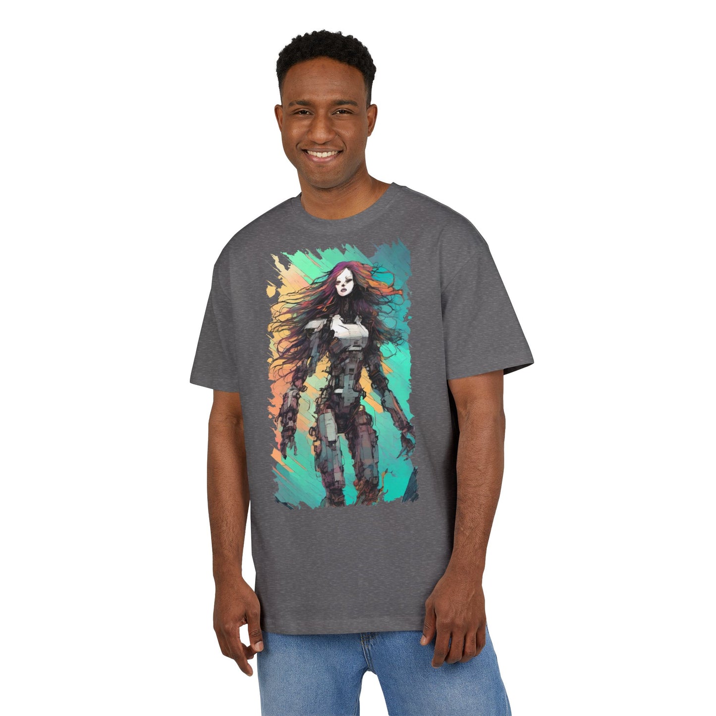 Artistic Graphic Tee, Casual Oversize Top, Unique T-Shirt Gift, Trendy Streetwear, Creative Fashion Statement