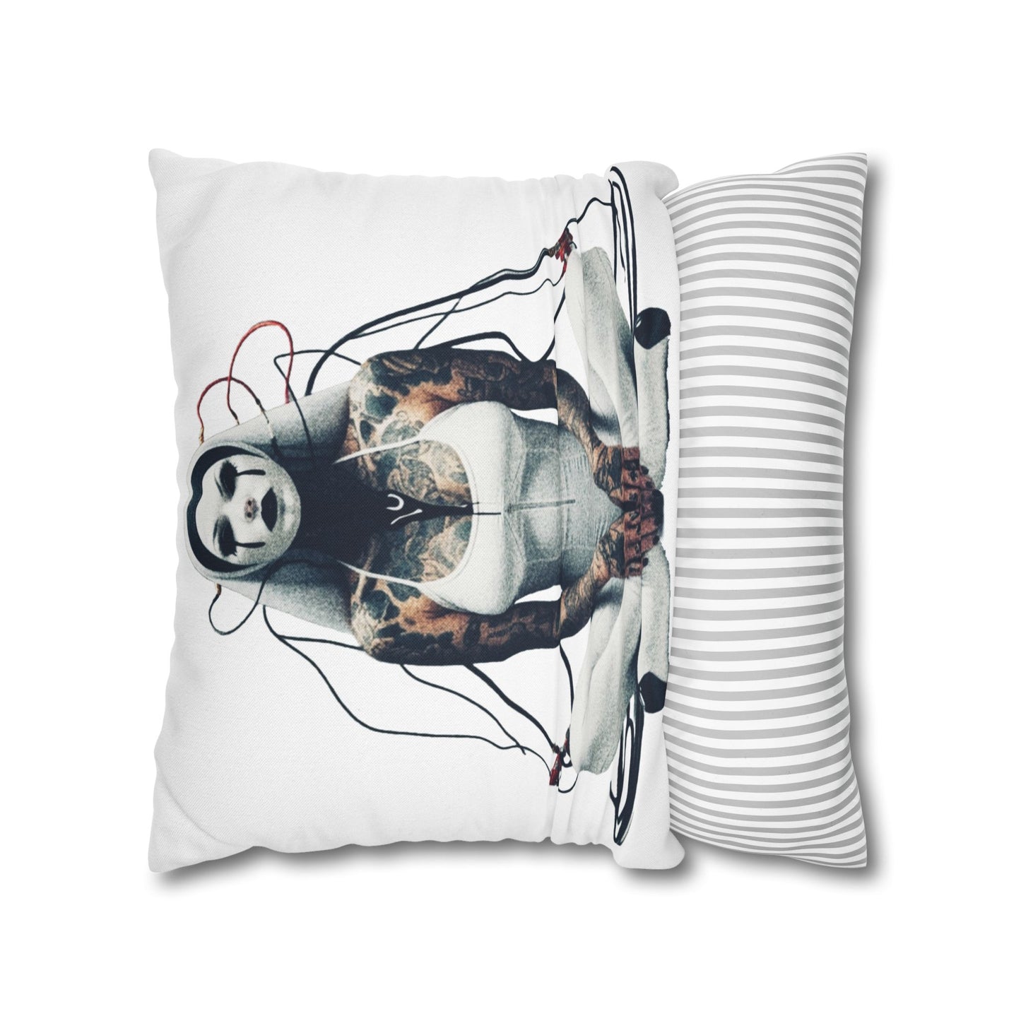 Unique Artistic Pillowcase with Futuristic Design, Decorative Cushion Cover for Home Decor, Gift for Art Lovers, Cozy Living Room Accessory
