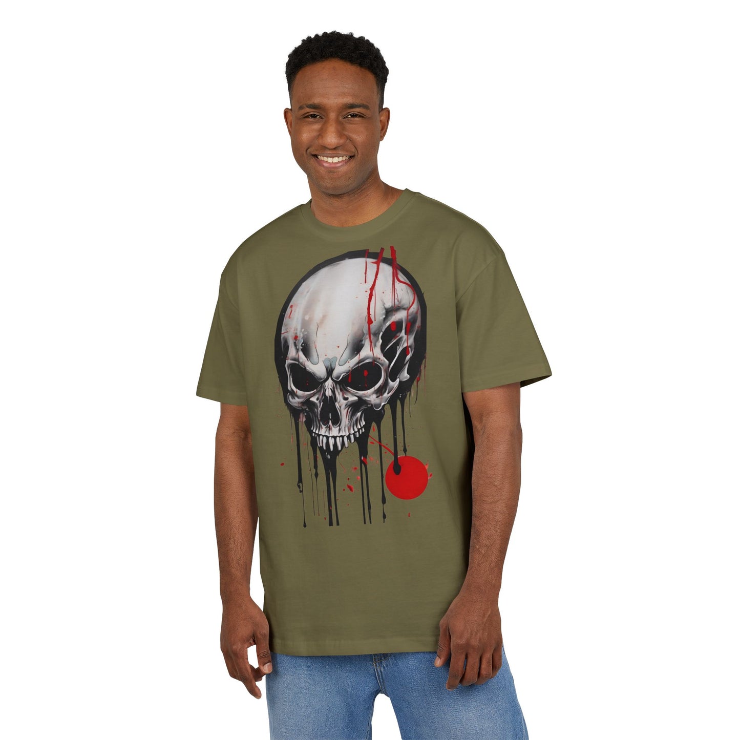 Gothic Skull Oversized Tee - Trendy Streetwear for Music Lovers, Grunge Style, Halloween Costume, Alternative Fashion, Graphic Tee